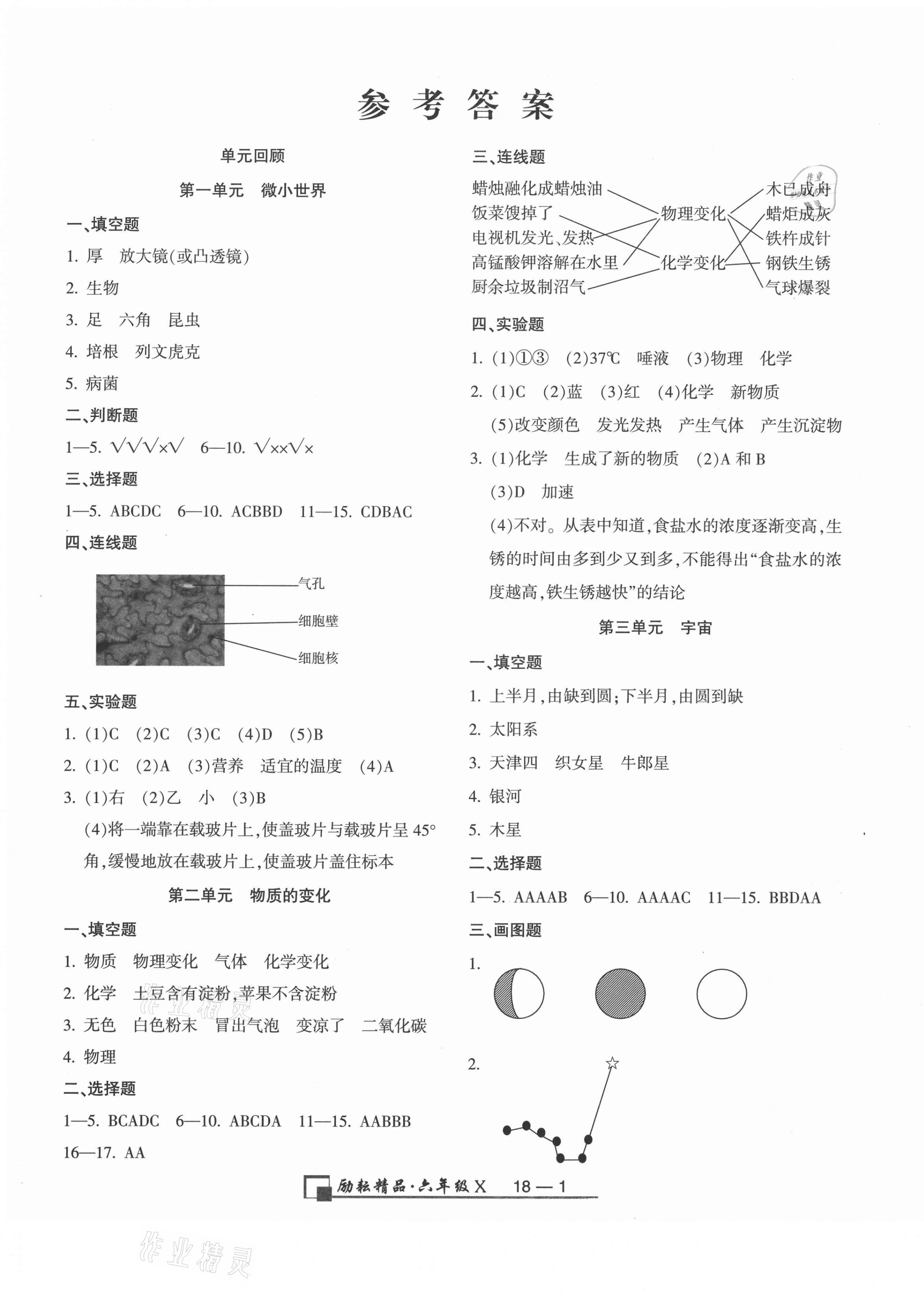 2021年勵耘書業(yè)浙江期末六年級科學下冊教科版 第1頁