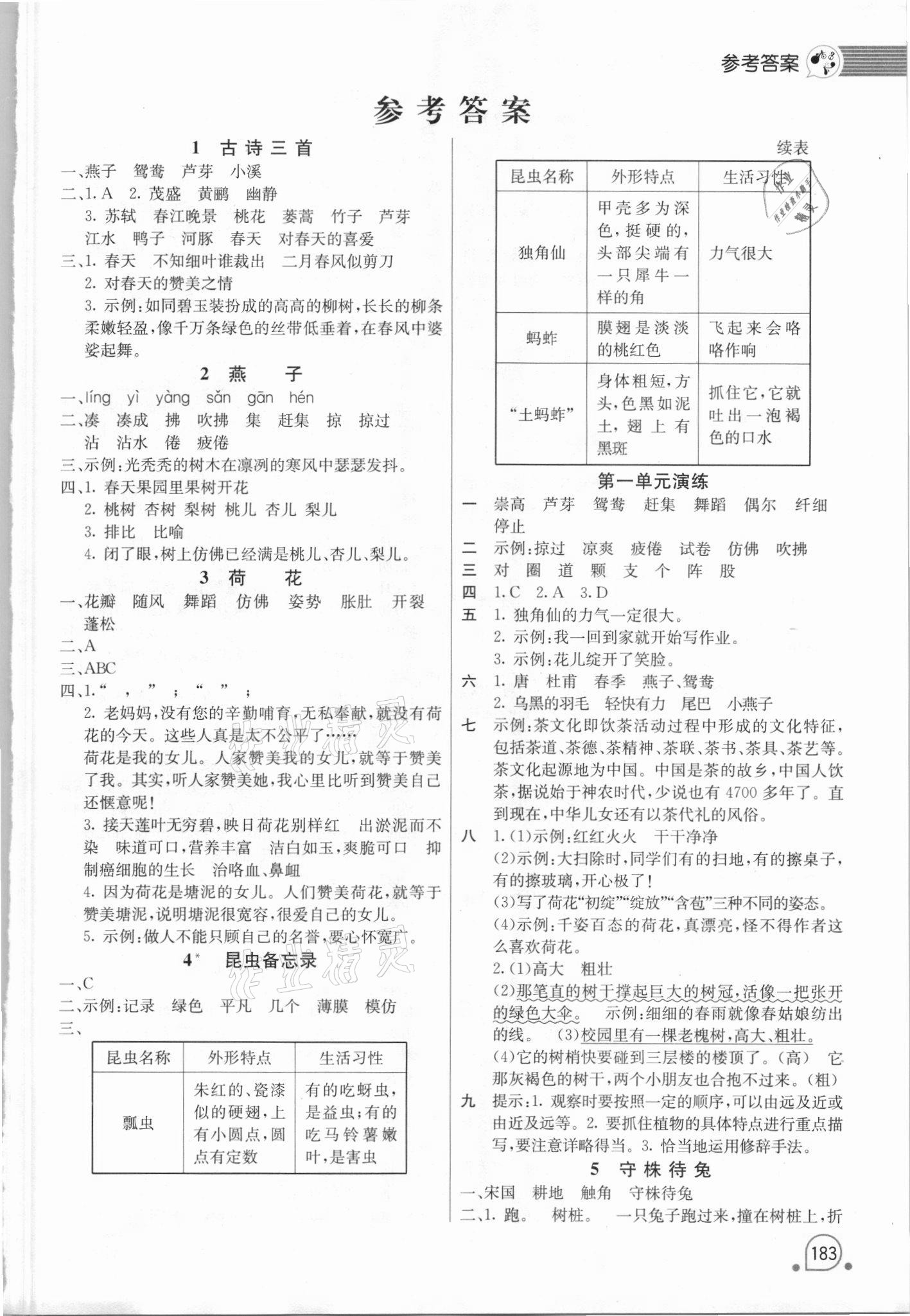 2021年時(shí)代天華字詞句段篇章三年級(jí)下冊(cè)人教版 第1頁(yè)