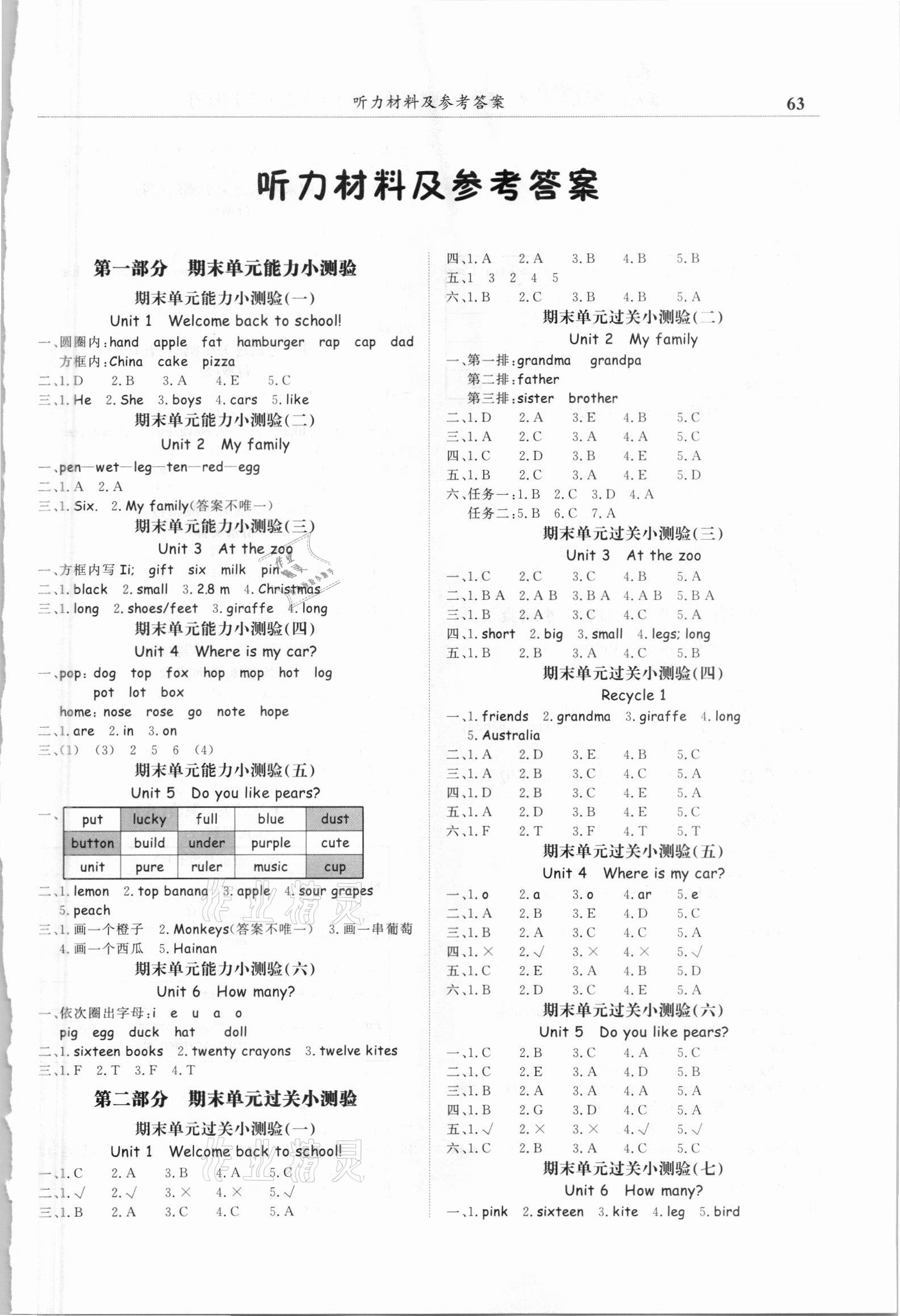 2021年黃岡小狀元滿分沖刺微測(cè)驗(yàn)三年級(jí)英語(yǔ)下冊(cè)人教PEP版 第1頁(yè)