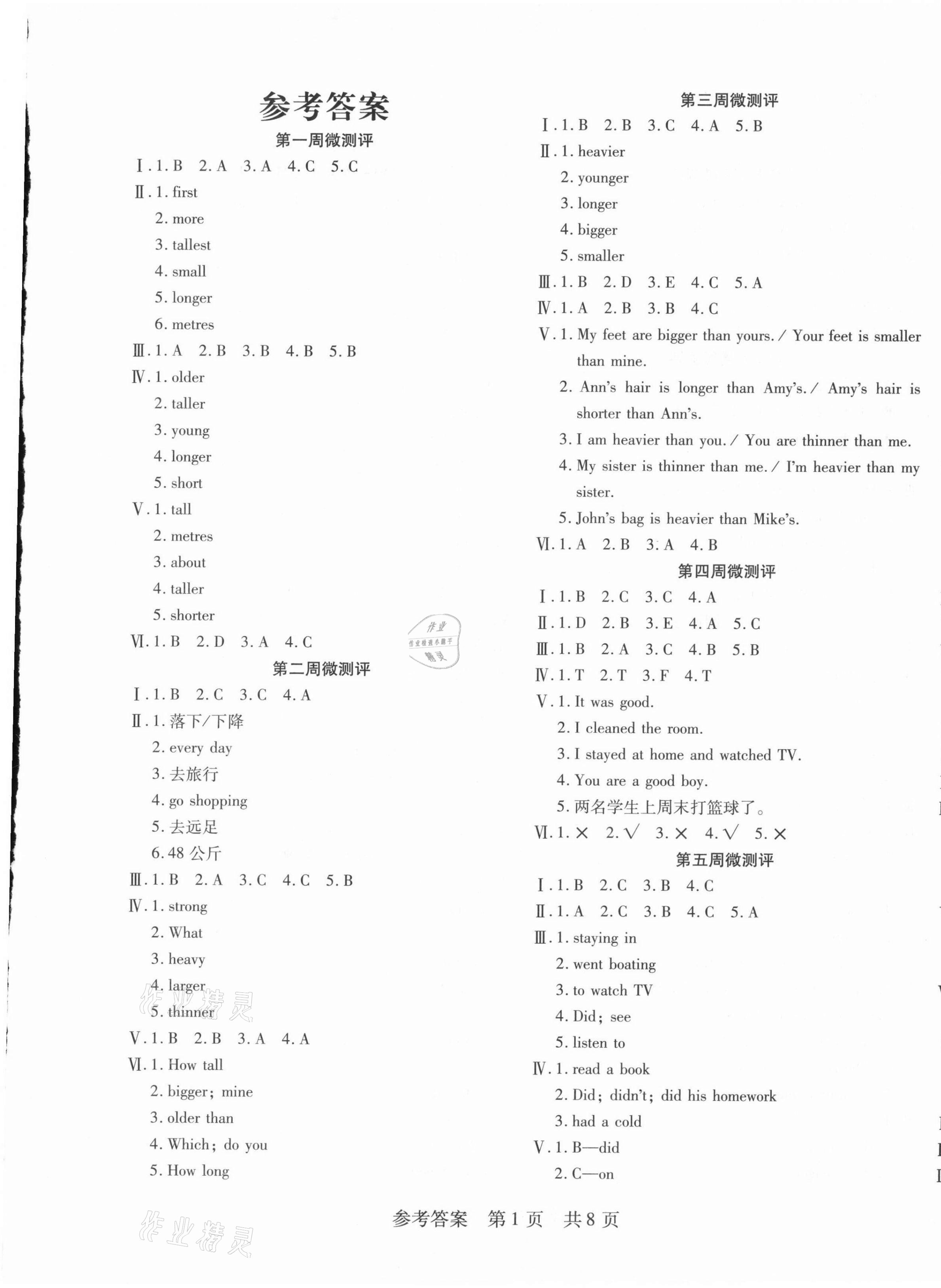 2021年一線調(diào)研學(xué)業(yè)測(cè)評(píng)六年級(jí)英語下冊(cè)人教PEP版 第1頁