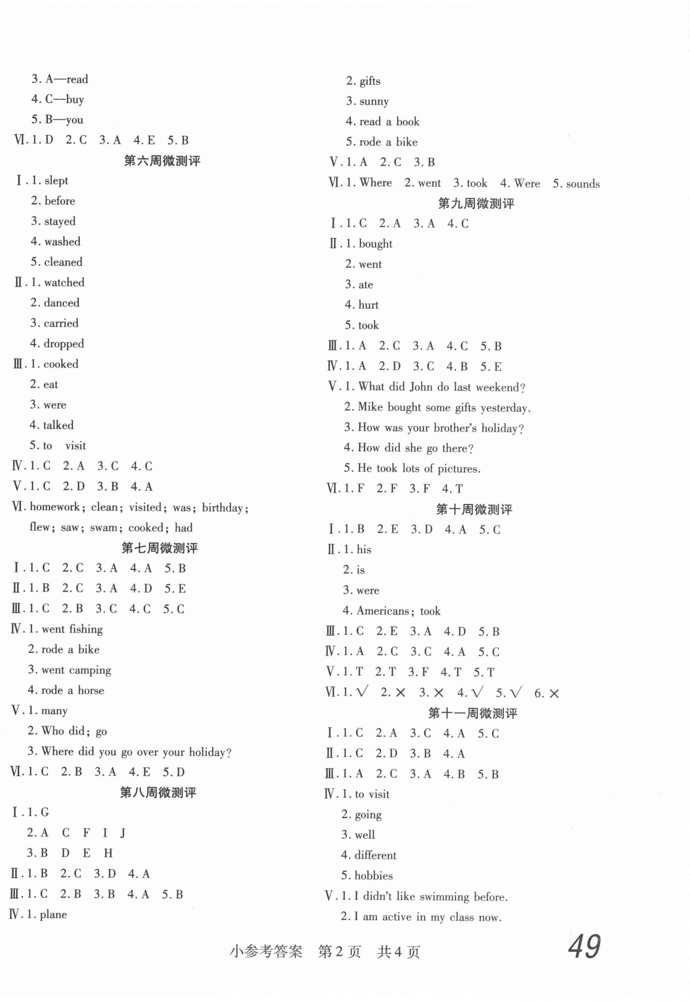 2021年一線調(diào)研學(xué)業(yè)測評六年級英語下冊人教PEP版 第2頁