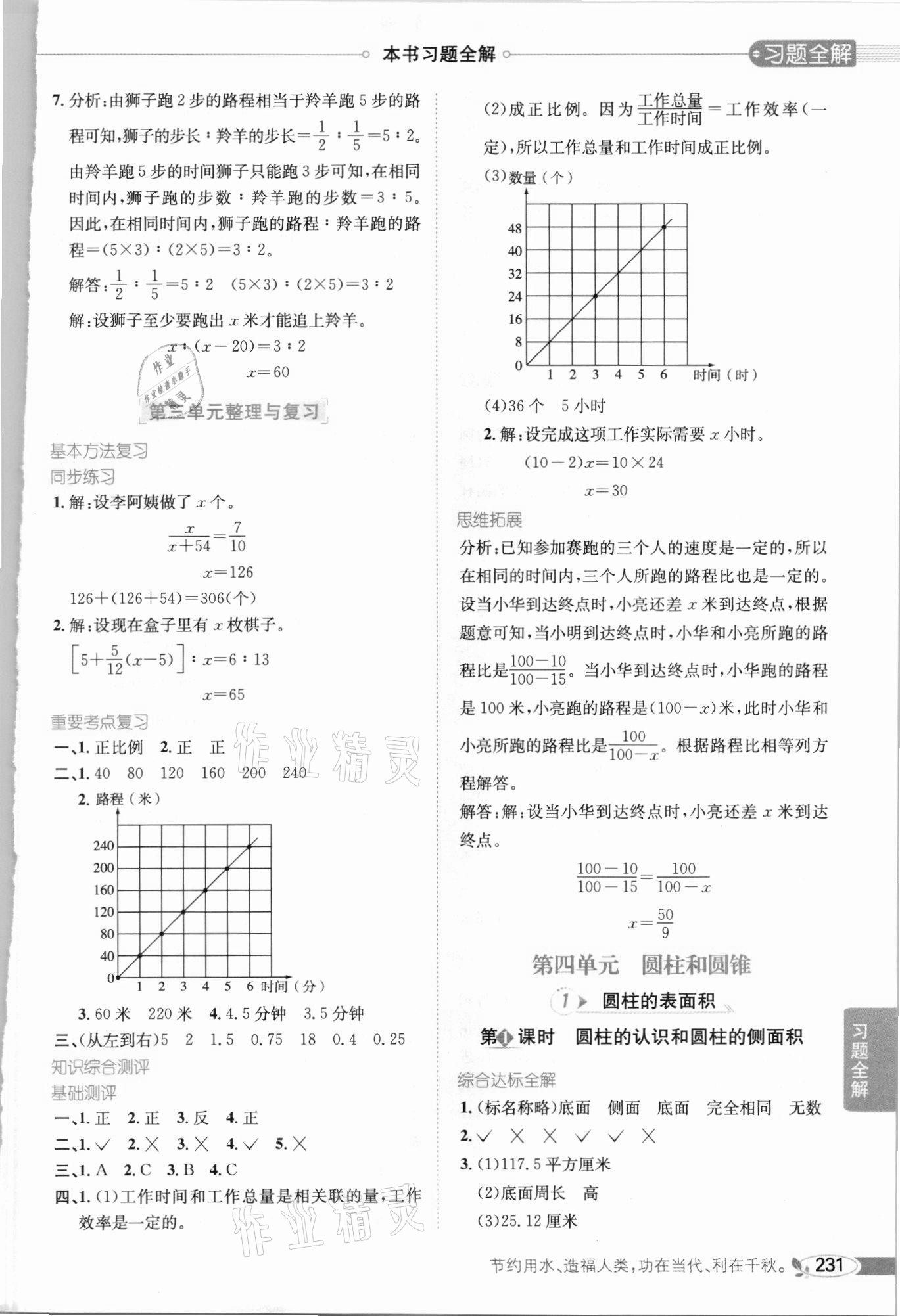 2021年小學(xué)教材全解六年級數(shù)學(xué)下冊河北教育版 參考答案第4頁