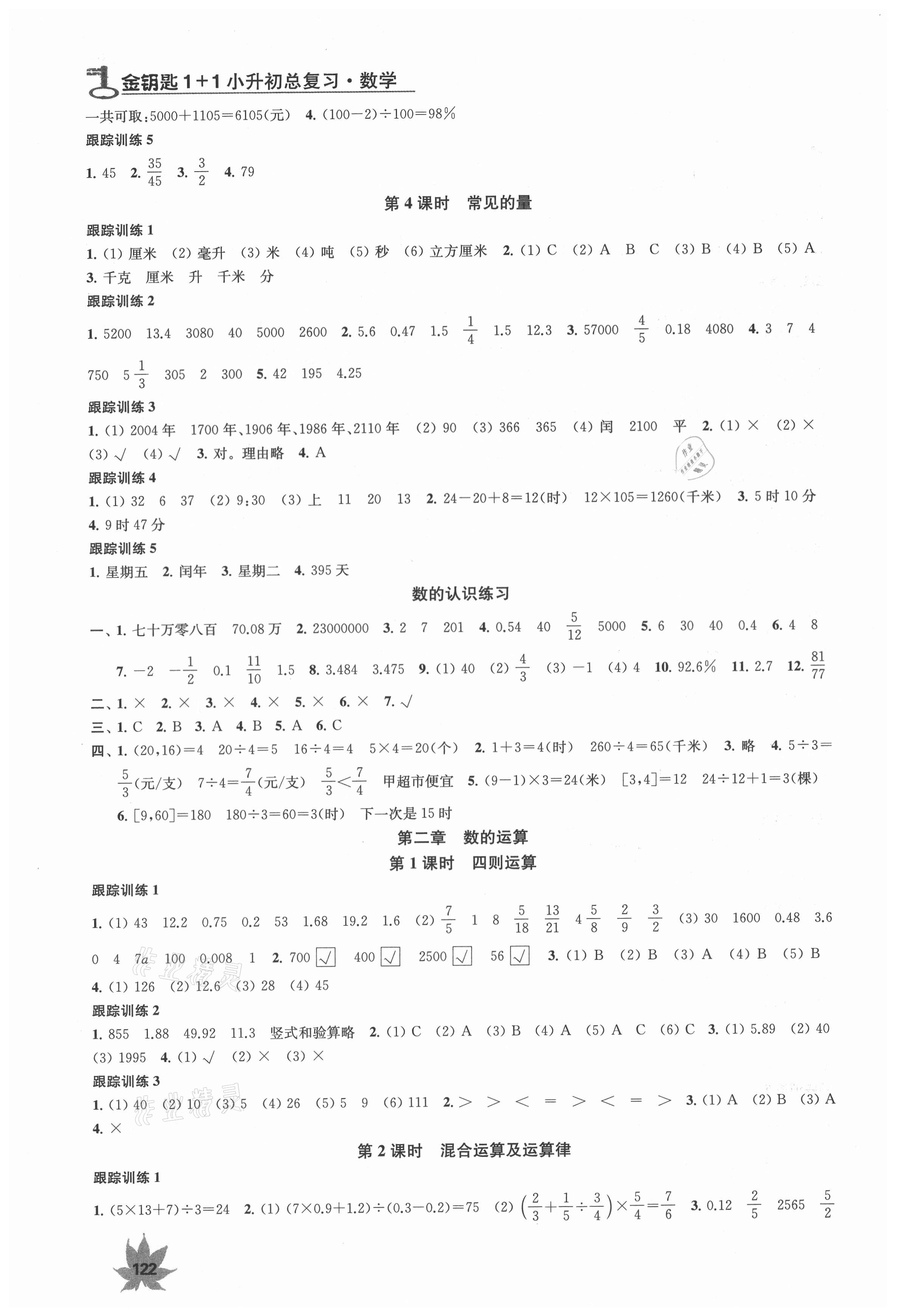 2021年金鑰匙1加1小升初總復(fù)習(xí)數(shù)學(xué)江蘇版 第2頁(yè)