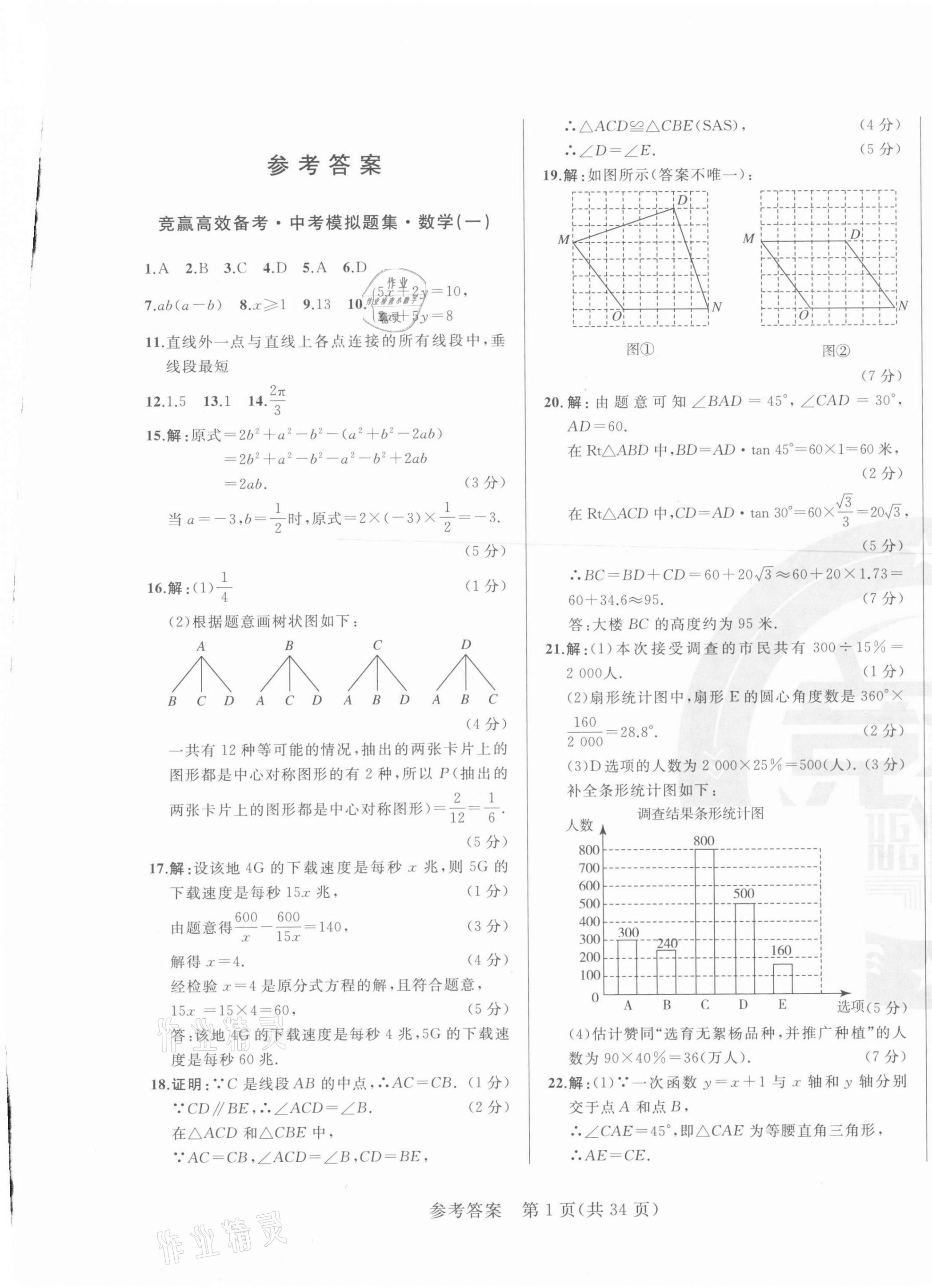 2021年競贏高效備考中考模擬題集數(shù)學吉林專版 第1頁