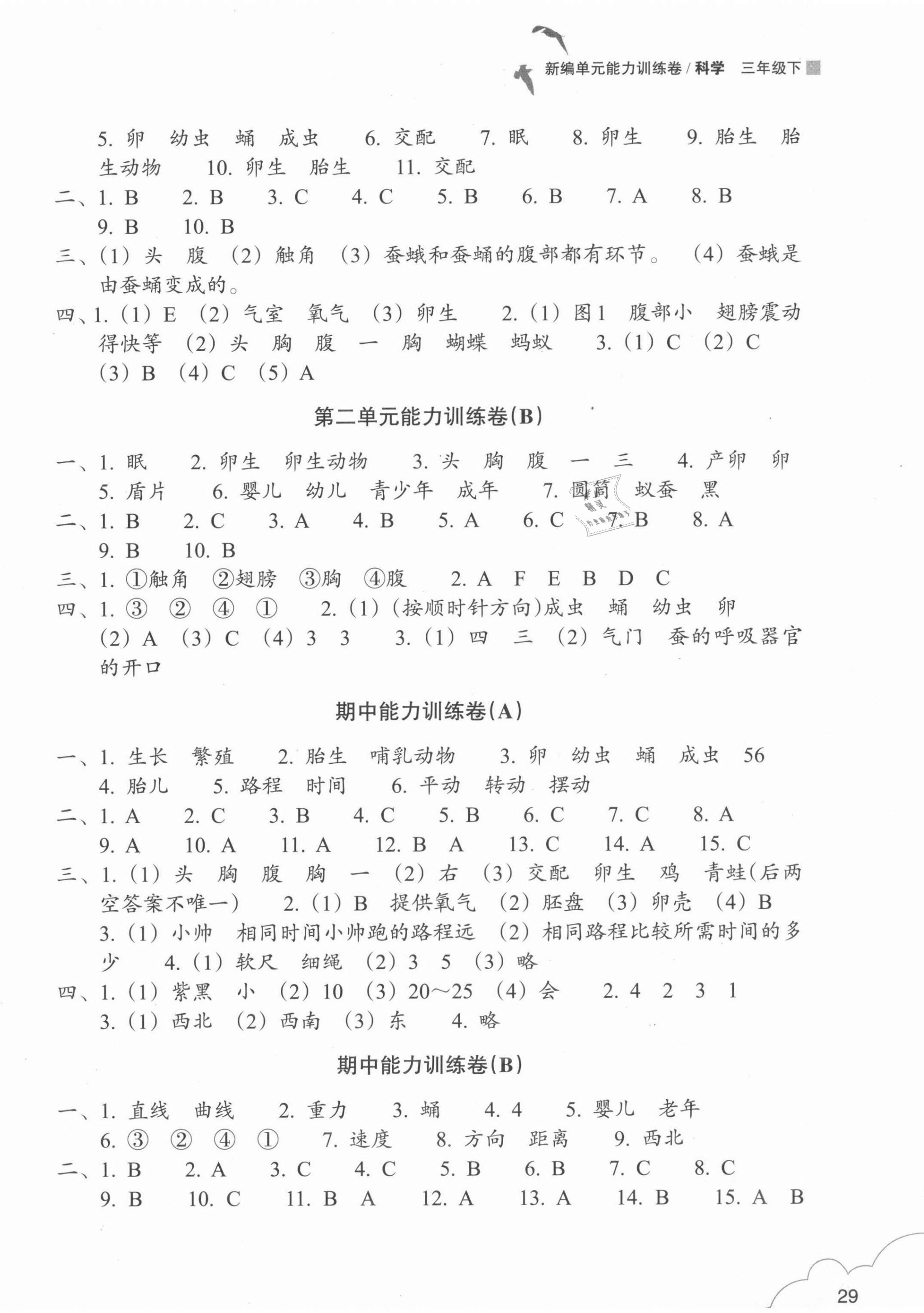 2021年新编单元能力训练卷三年级科学下册教科版 第2页