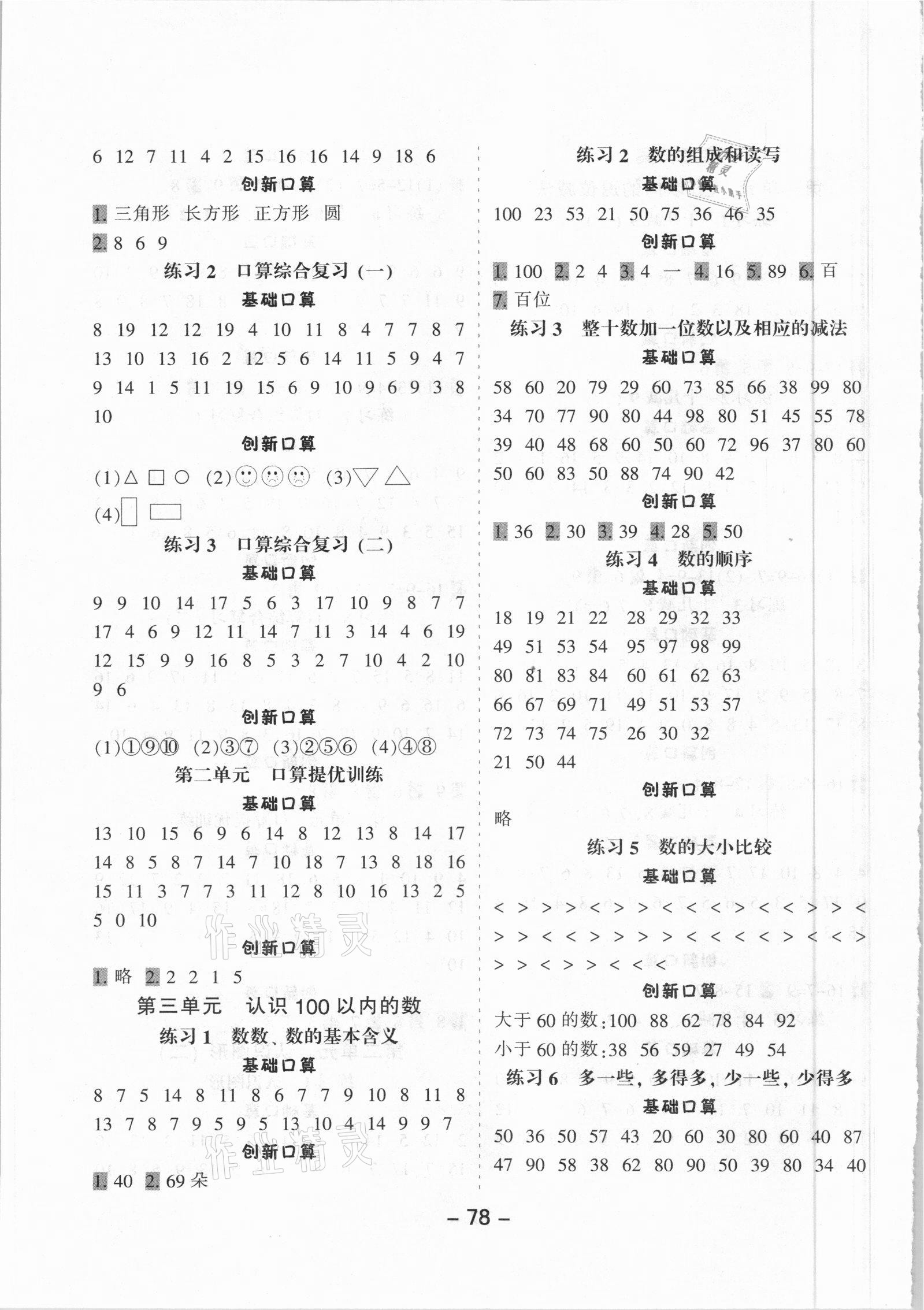 2021年小學(xué)口算提優(yōu)訓(xùn)練一年級(jí)下冊(cè)江蘇版 第2頁(yè)