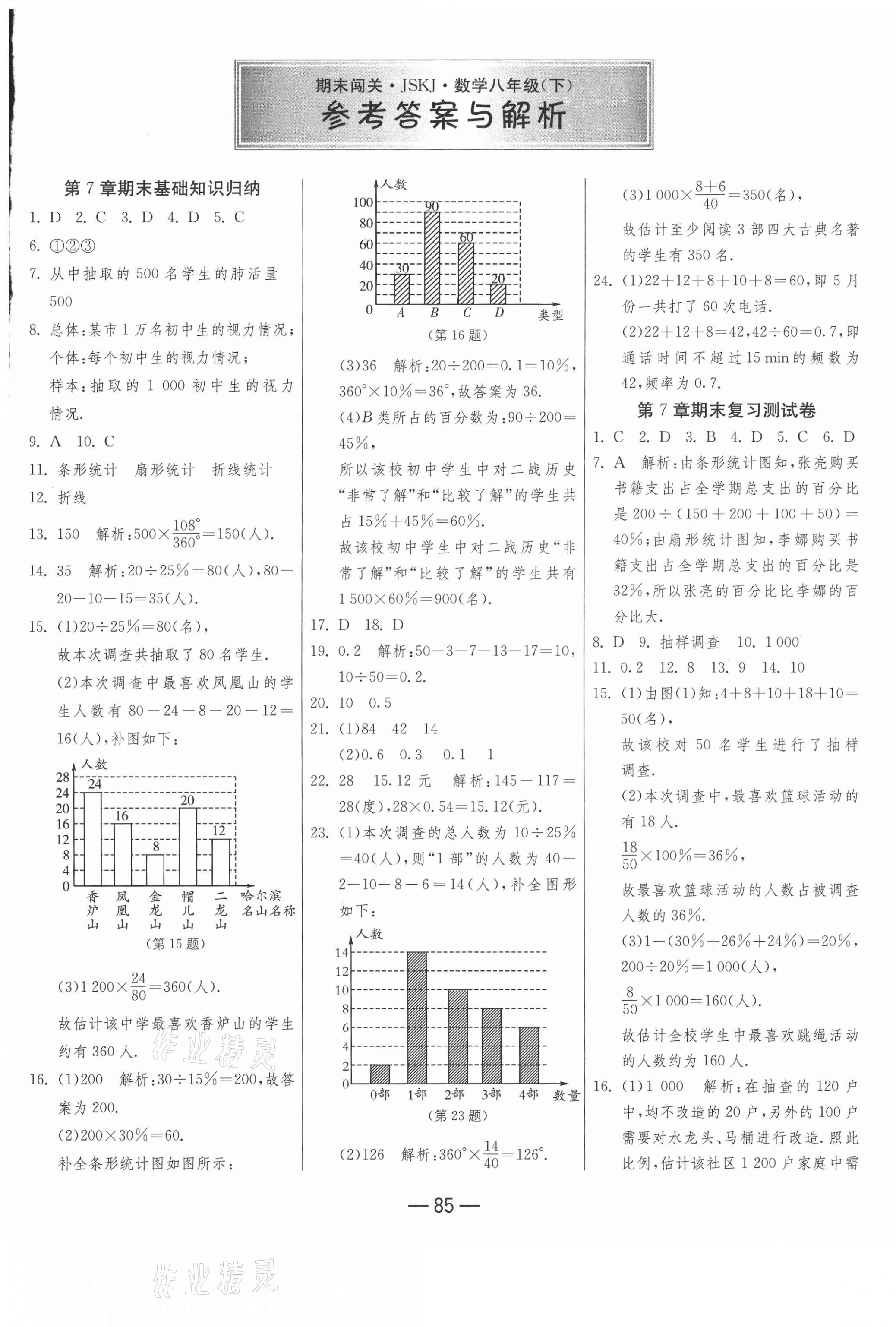 2021年期末闯关冲刺100分八年级数学下册苏科版 第1页