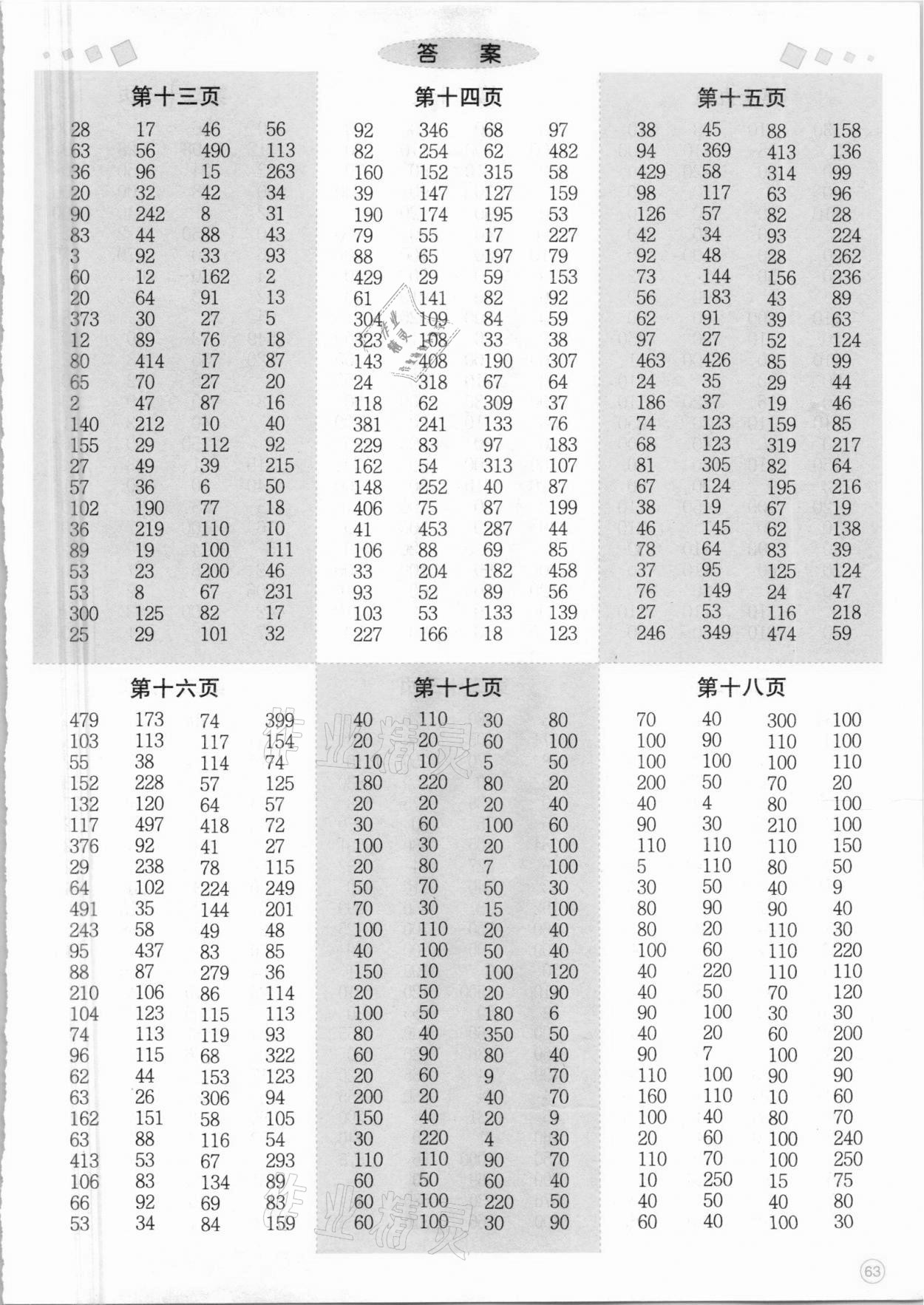 2021年精练横式速算口算题卡三年级下册人教版&nbsp;第3页