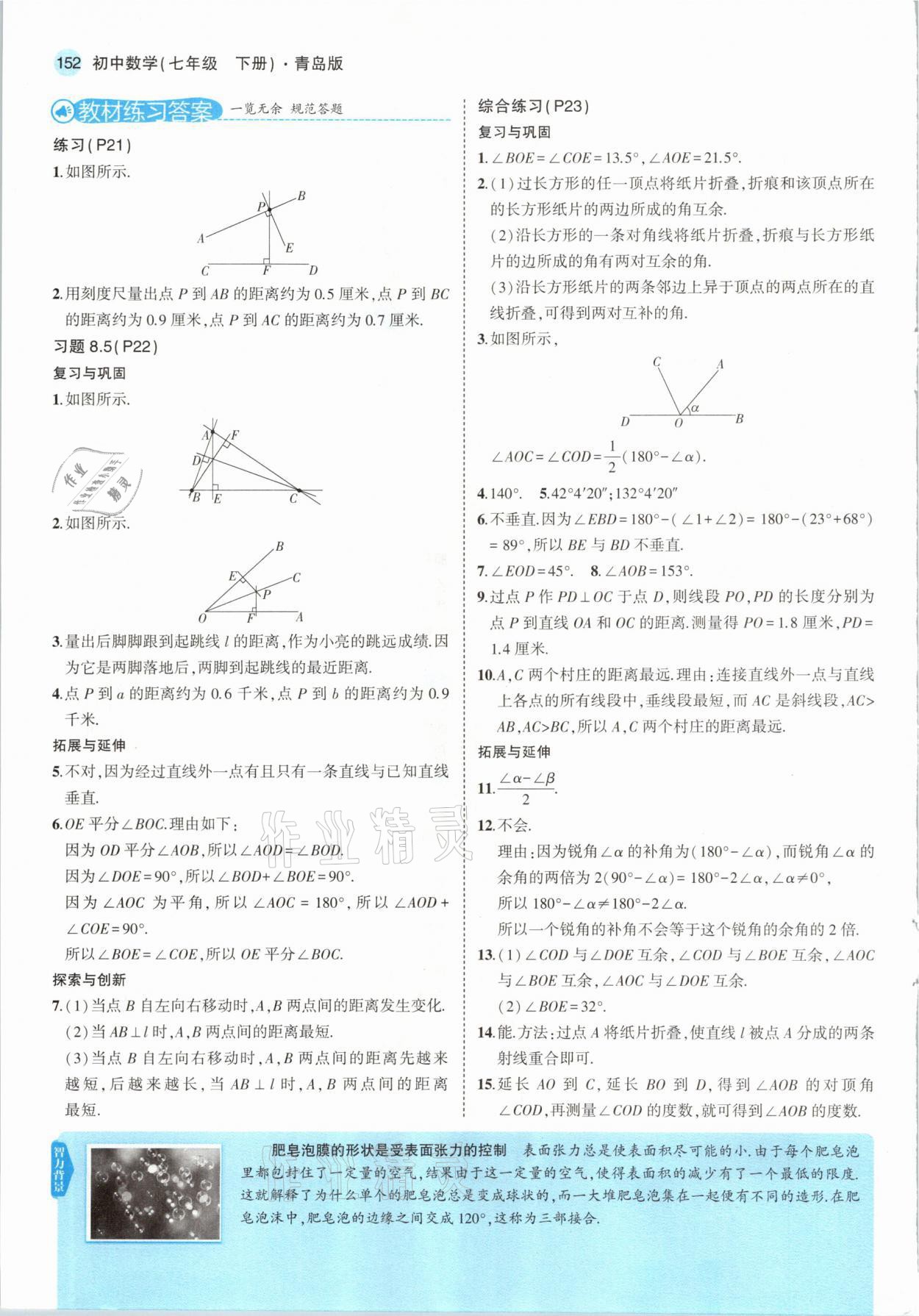 2021年教材課本七年級數(shù)學(xué)下冊青島版 參考答案第10頁