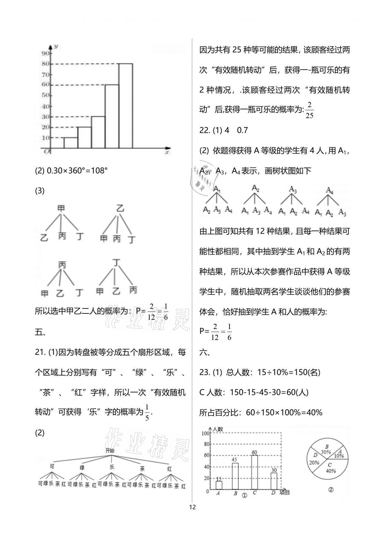 2021年課堂能力測試卷中考沖刺數學北師大版 參考答案第12頁