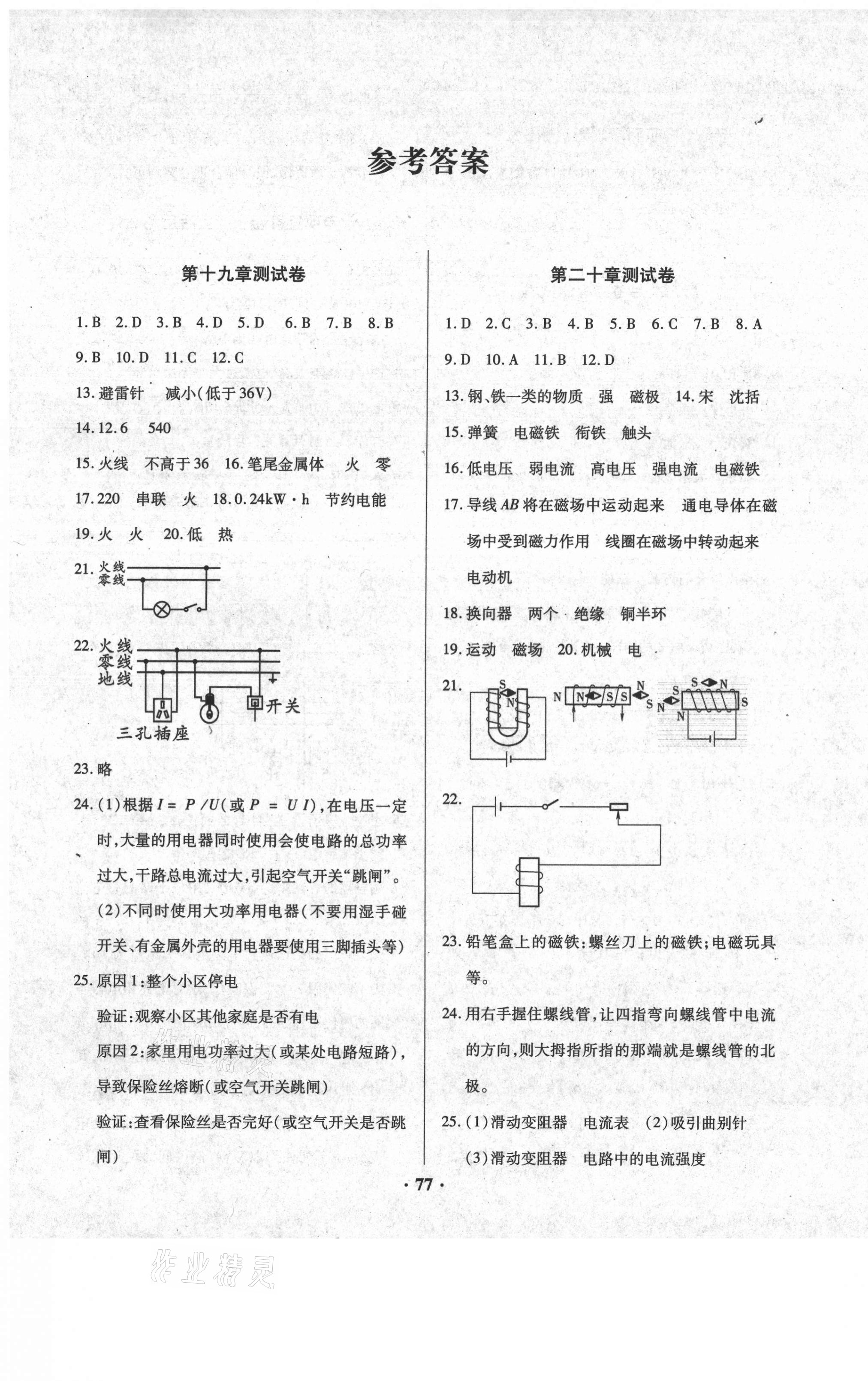 2021年优化夺标单元测试卷九年级物理下册人教版 第1页