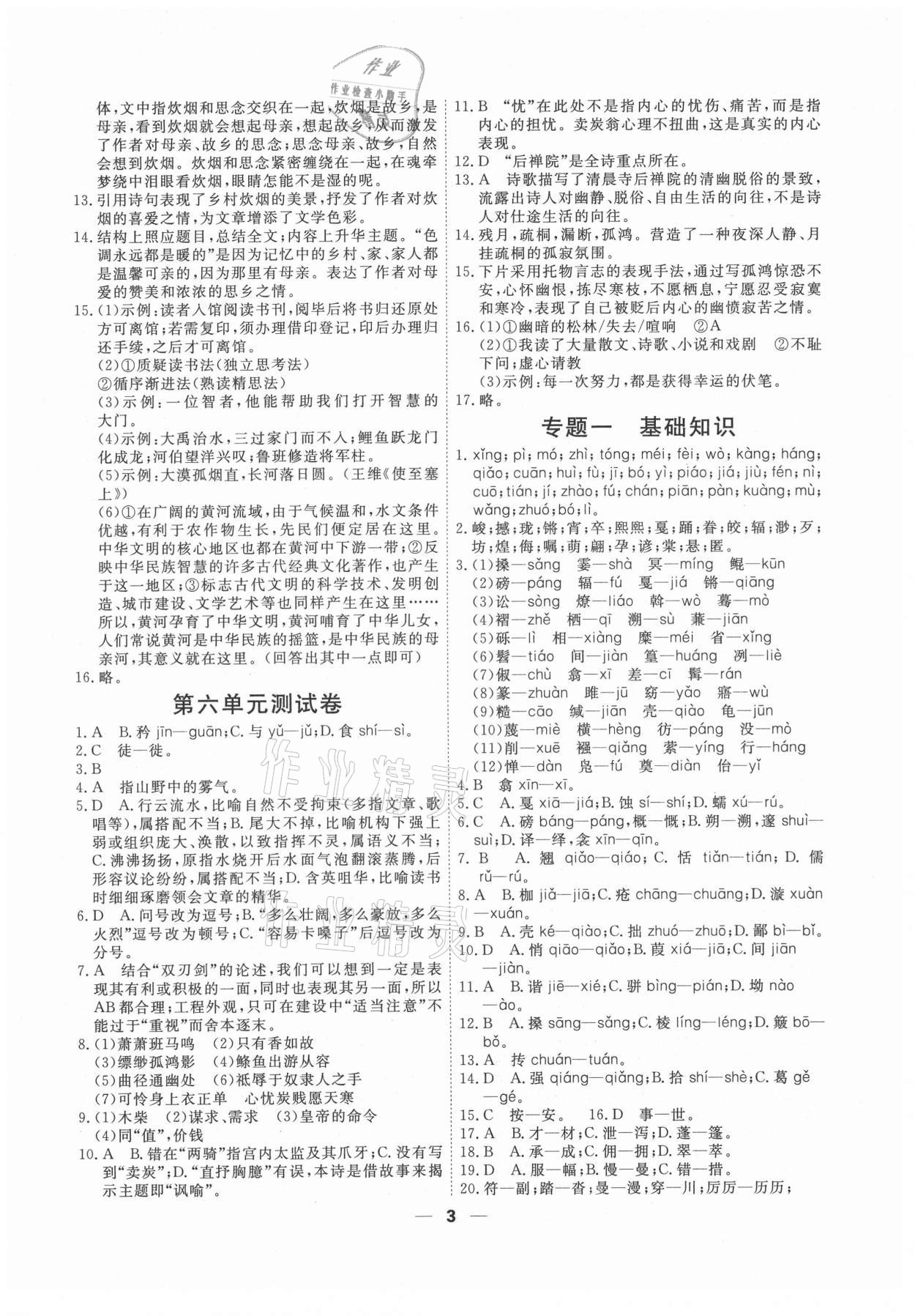 2021年一飛沖天小復(fù)習(xí)八年級語文下冊人教版 第3頁