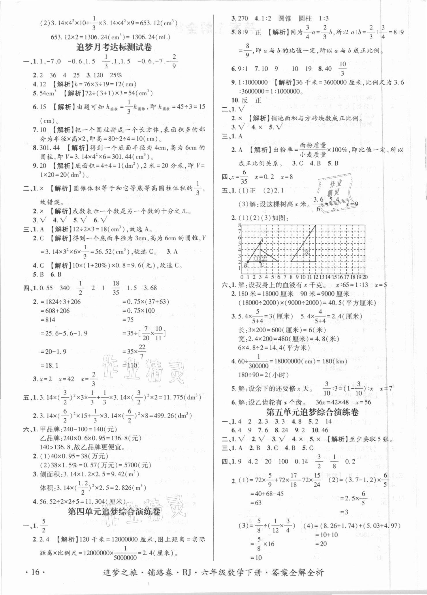 2021年追夢(mèng)之旅鋪路卷六年級(jí)數(shù)學(xué)下冊(cè)人教版江西專版 第2頁