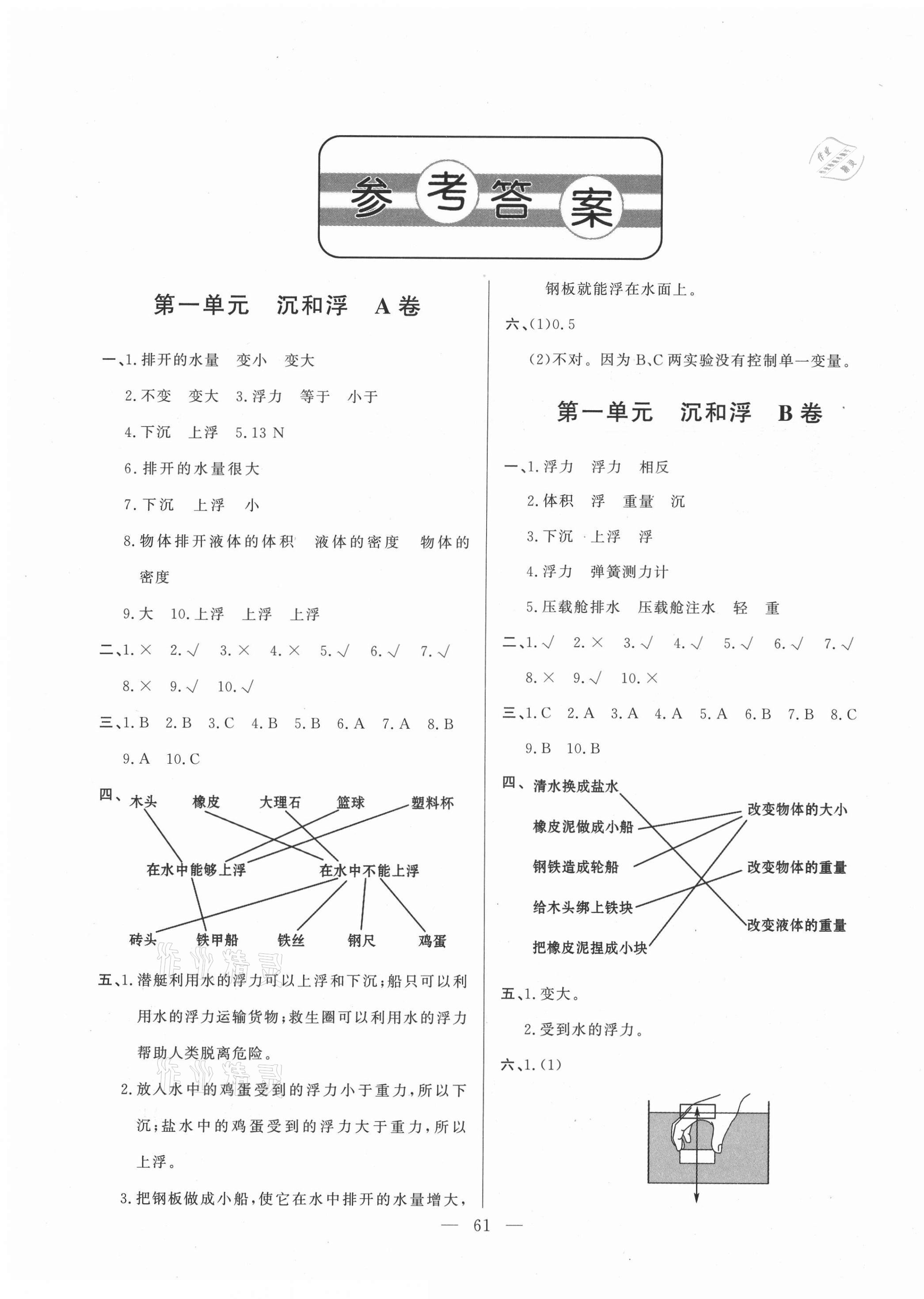 2021年單元測試卷山東文藝出版社五年級(jí)科學(xué)下冊青島版 第1頁