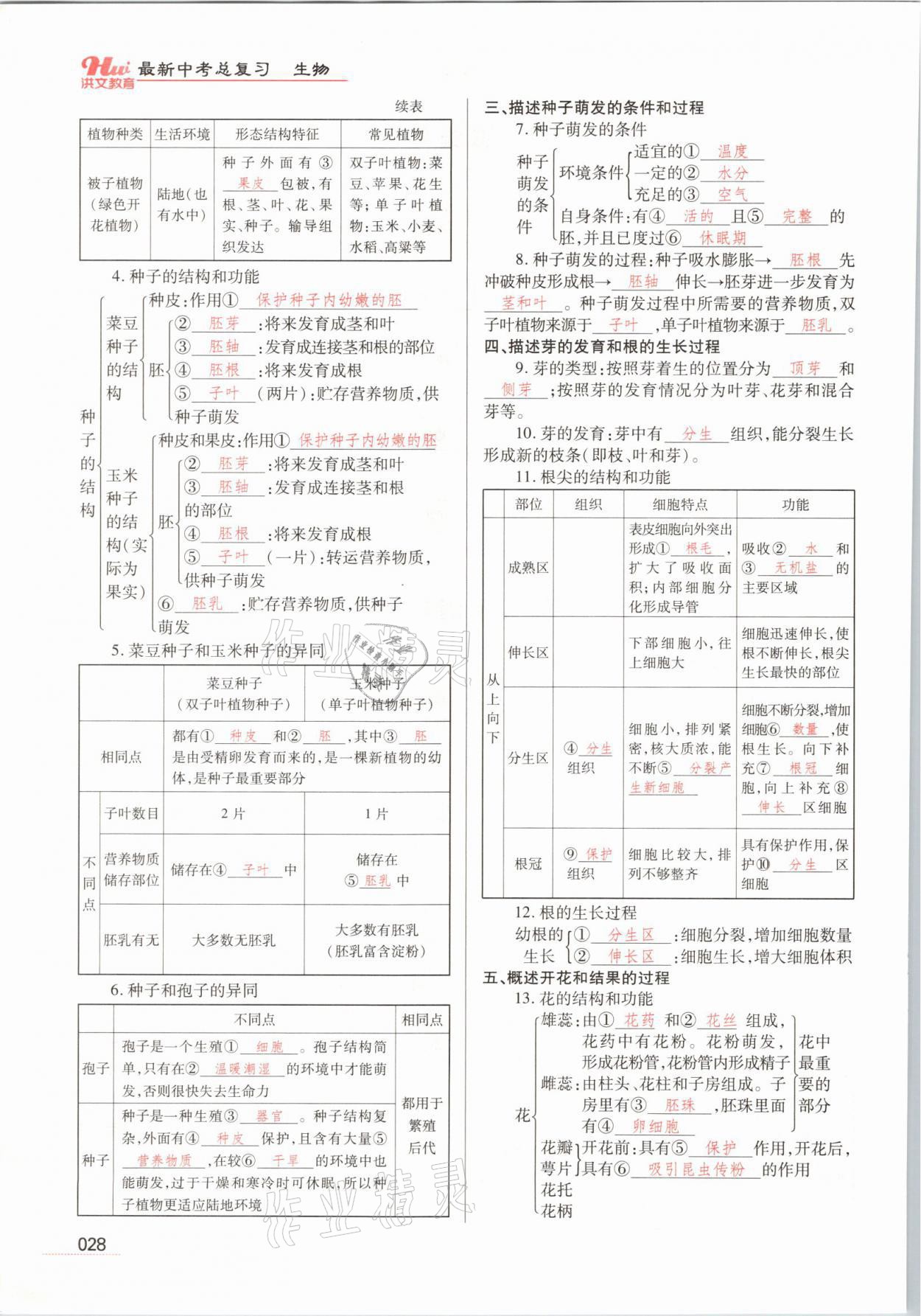 2021年洪文教育最新中考生物河南專(zhuān)版 參考答案第28頁(yè)