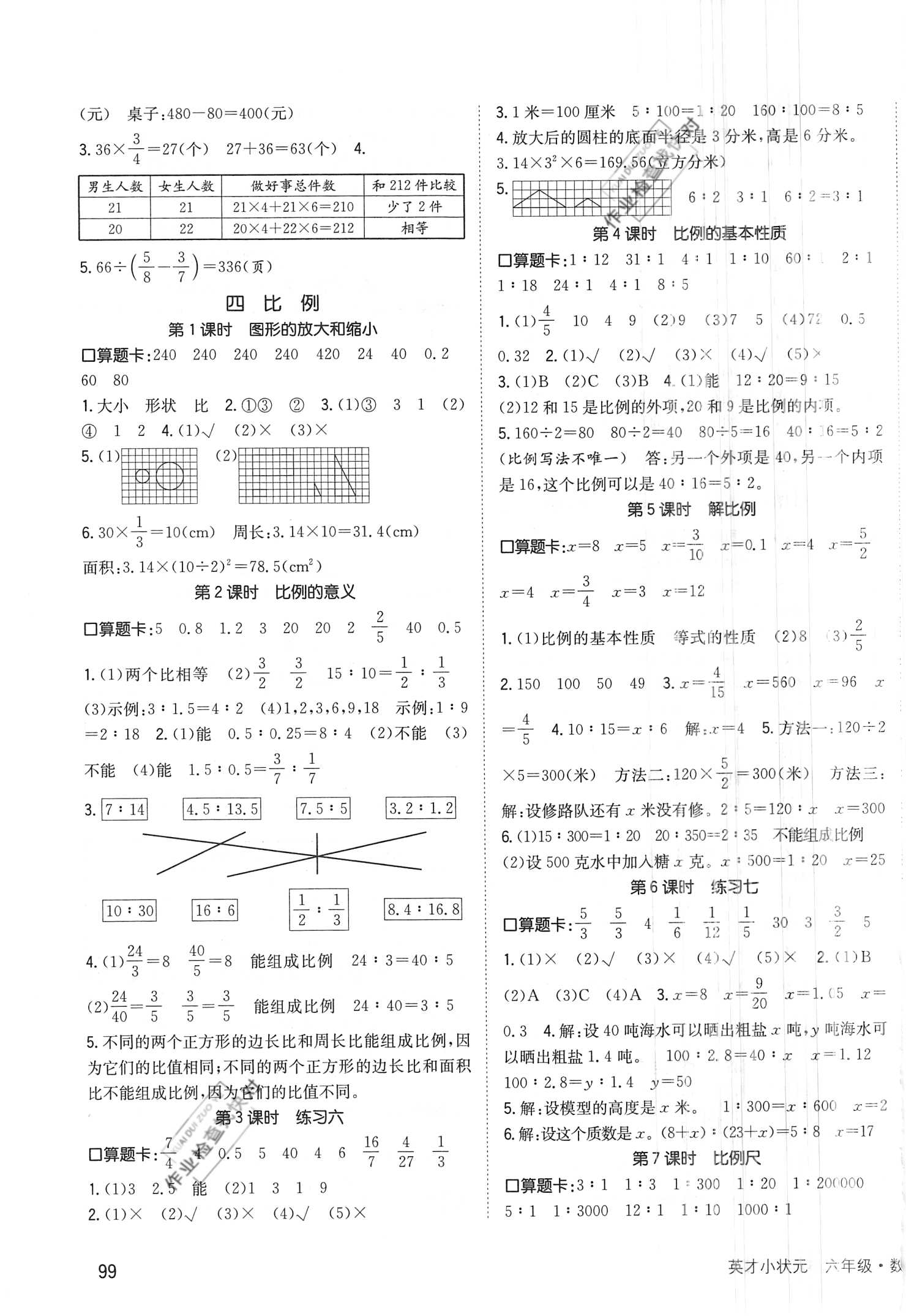 2021年英才小狀元同步優(yōu)化練與測六年級數(shù)學(xué)下冊蘇教版 第3頁