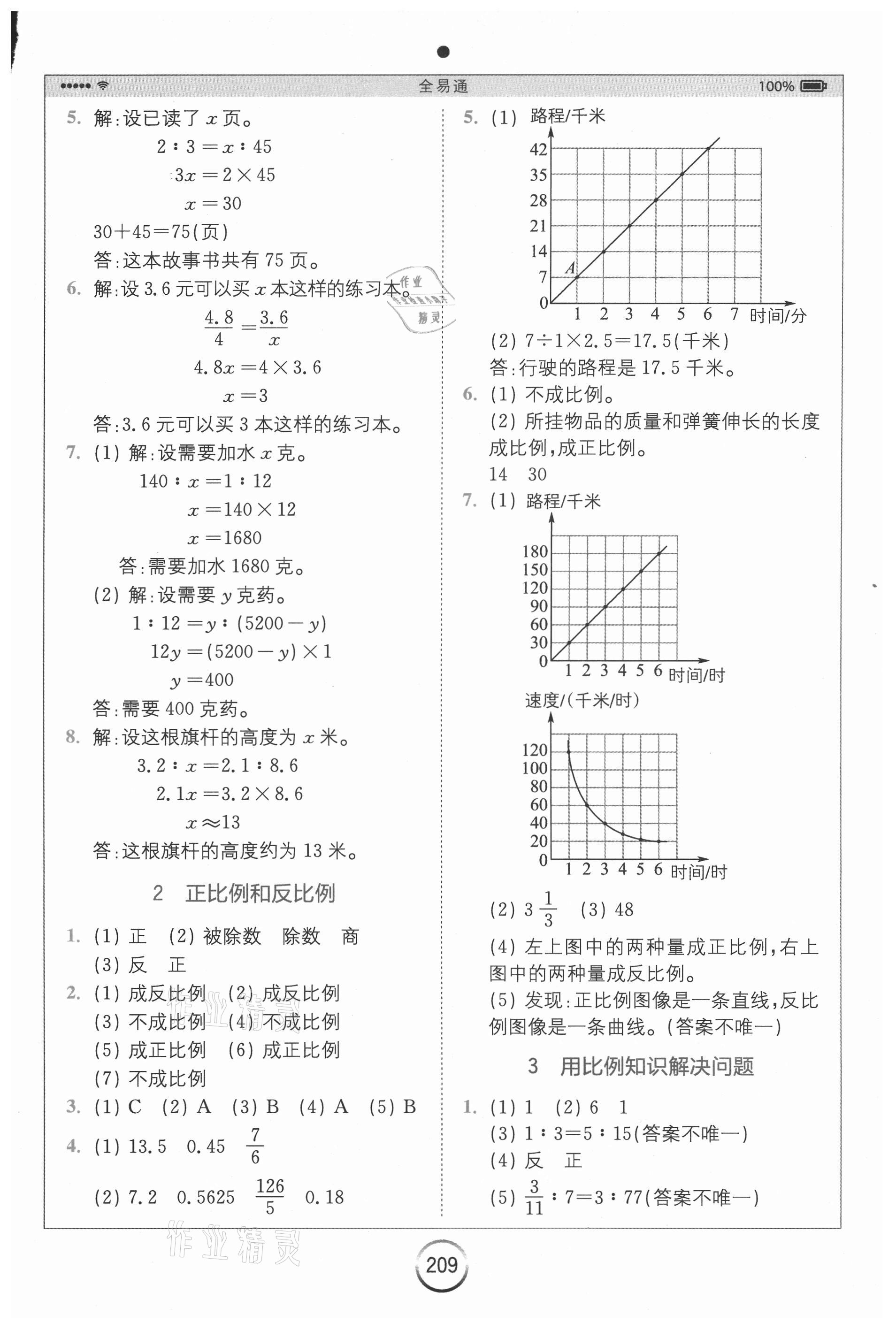 2021年全易通小學數(shù)學六年級下冊青島版山東專版 參考答案第5頁