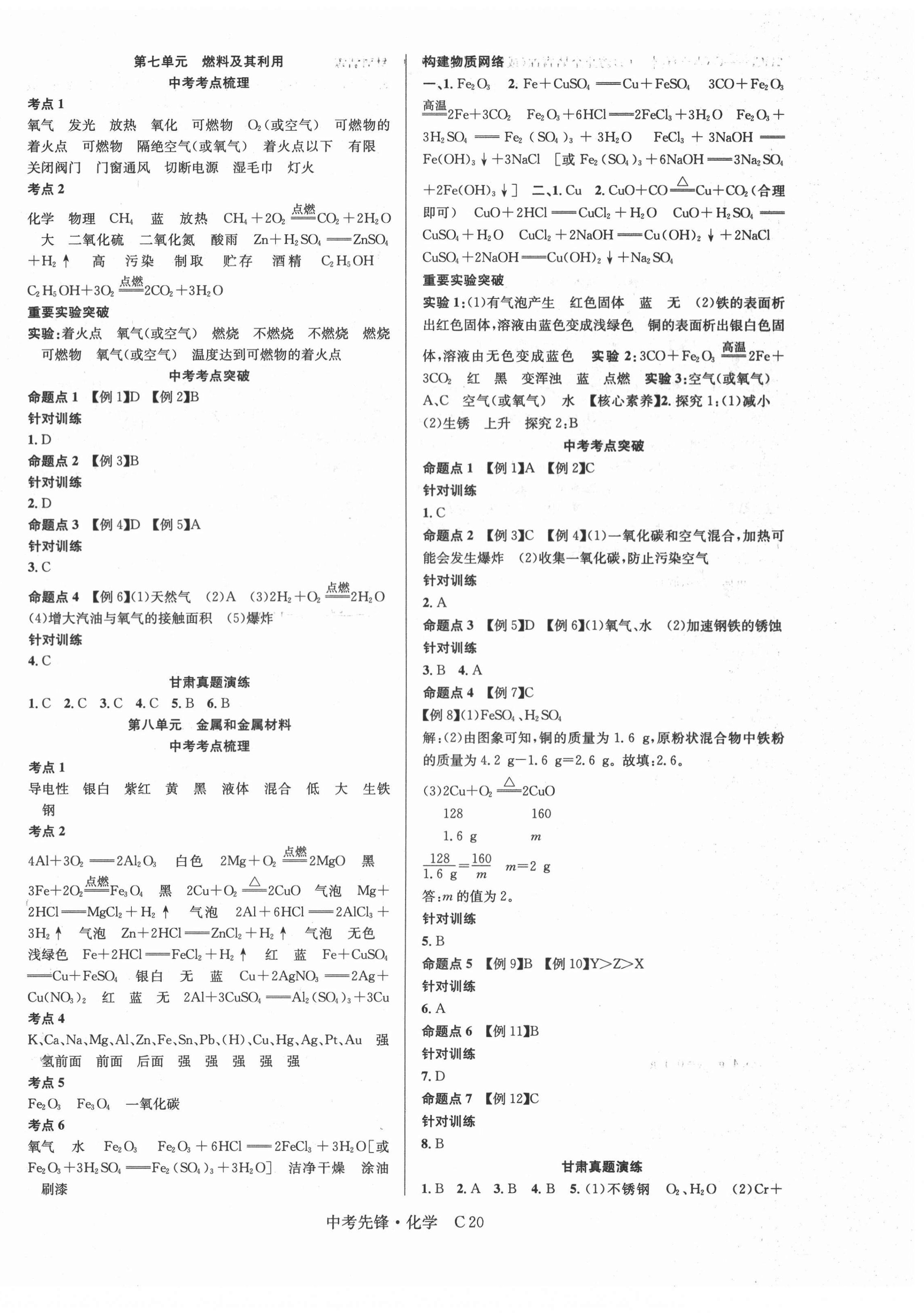 2021年中考先鋒化學甘肅專版吉林出版集團 第4頁
