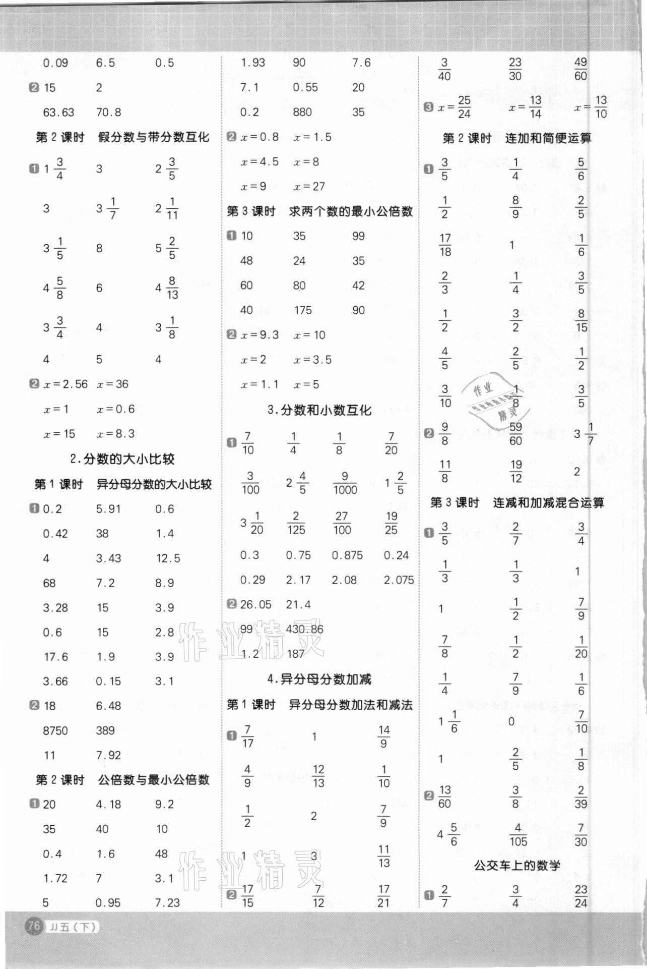 2021年陽(yáng)光同學(xué)計(jì)算小達(dá)人五年級(jí)數(shù)學(xué)下冊(cè)冀教版 第2頁(yè)