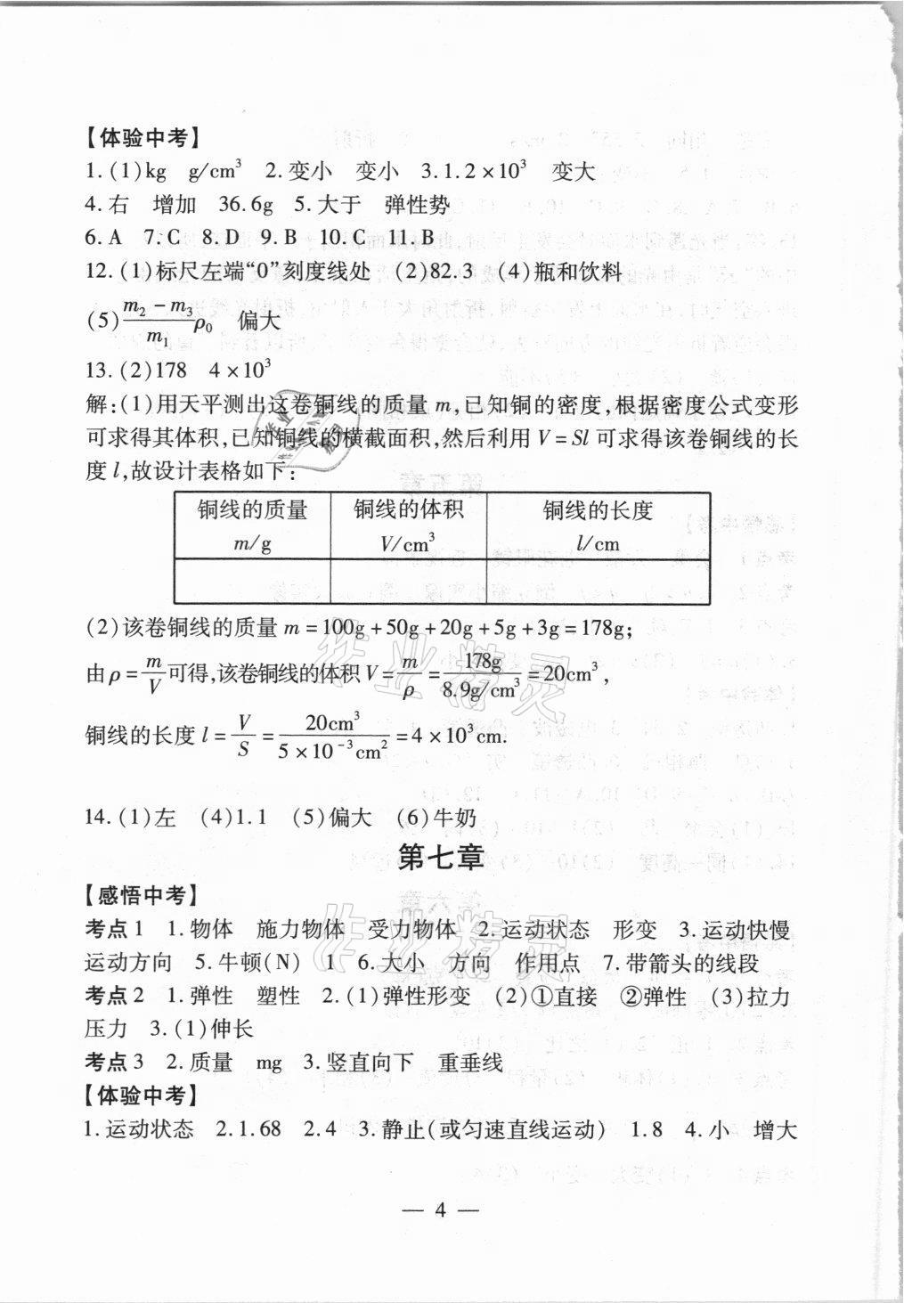2021年中考突破物理 參考答案第4頁(yè)