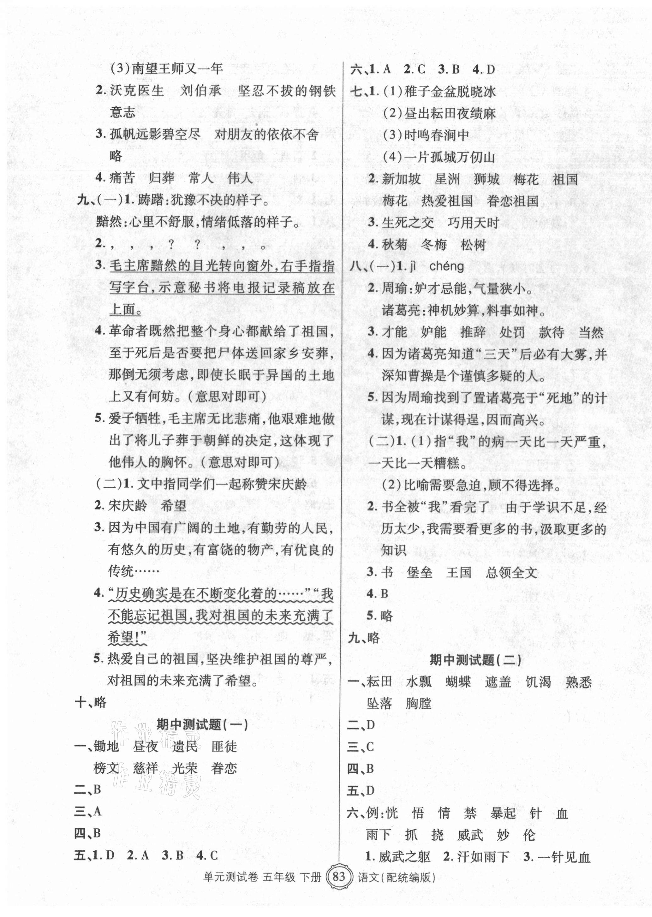 2021年智慧通單元測(cè)試卷五年級(jí)語(yǔ)文下冊(cè)人教版 第3頁(yè)