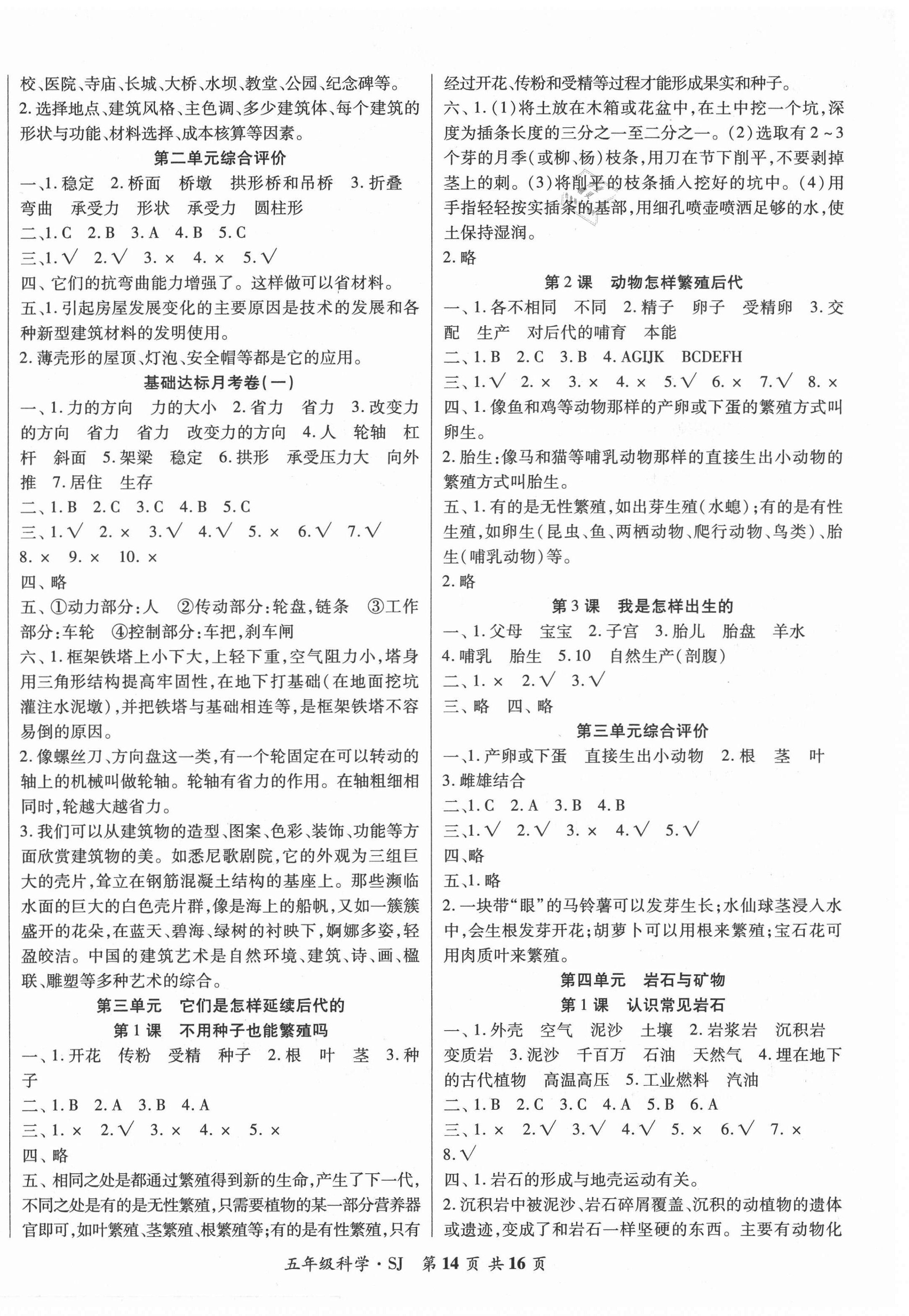 2021年好学生课堂达标五年级科学下册苏教版 第2页