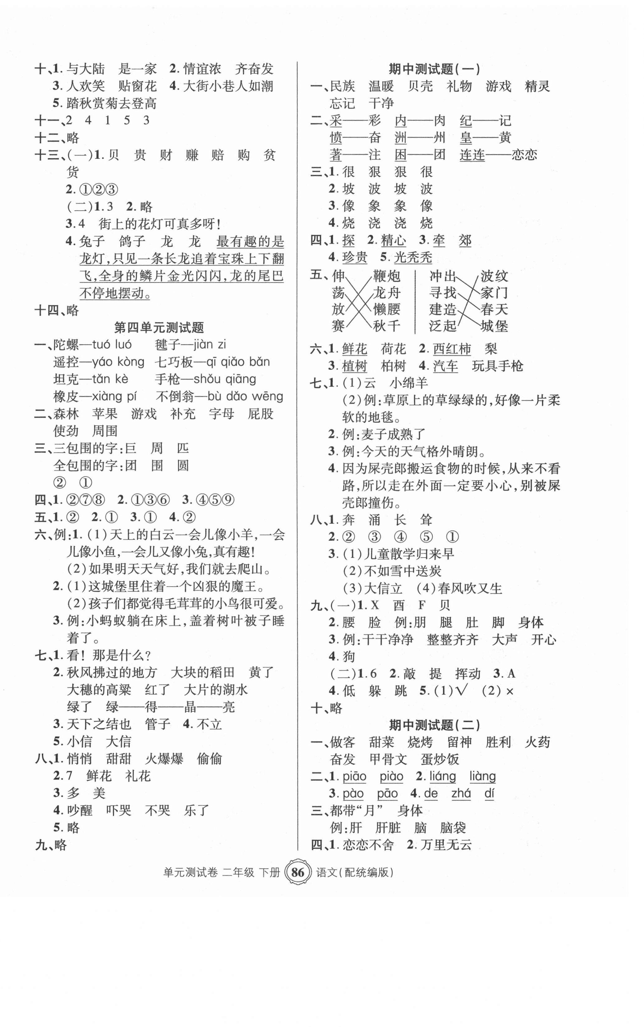 2021年智慧通單元測試卷二年級語文下冊人教版 第2頁