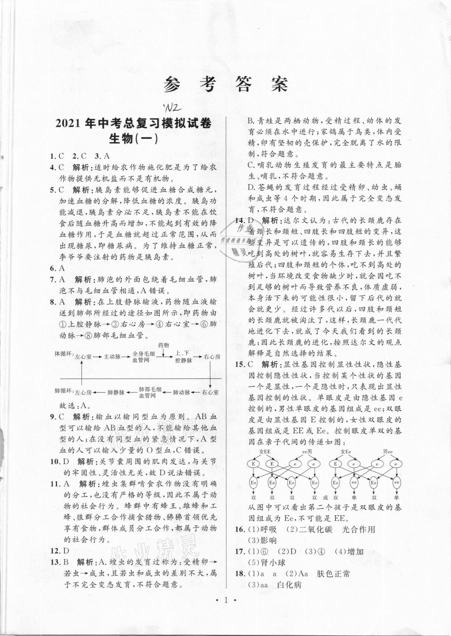 2021年勝券在握中考總復(fù)習(xí)模擬試卷綜合梧州專版 第1頁