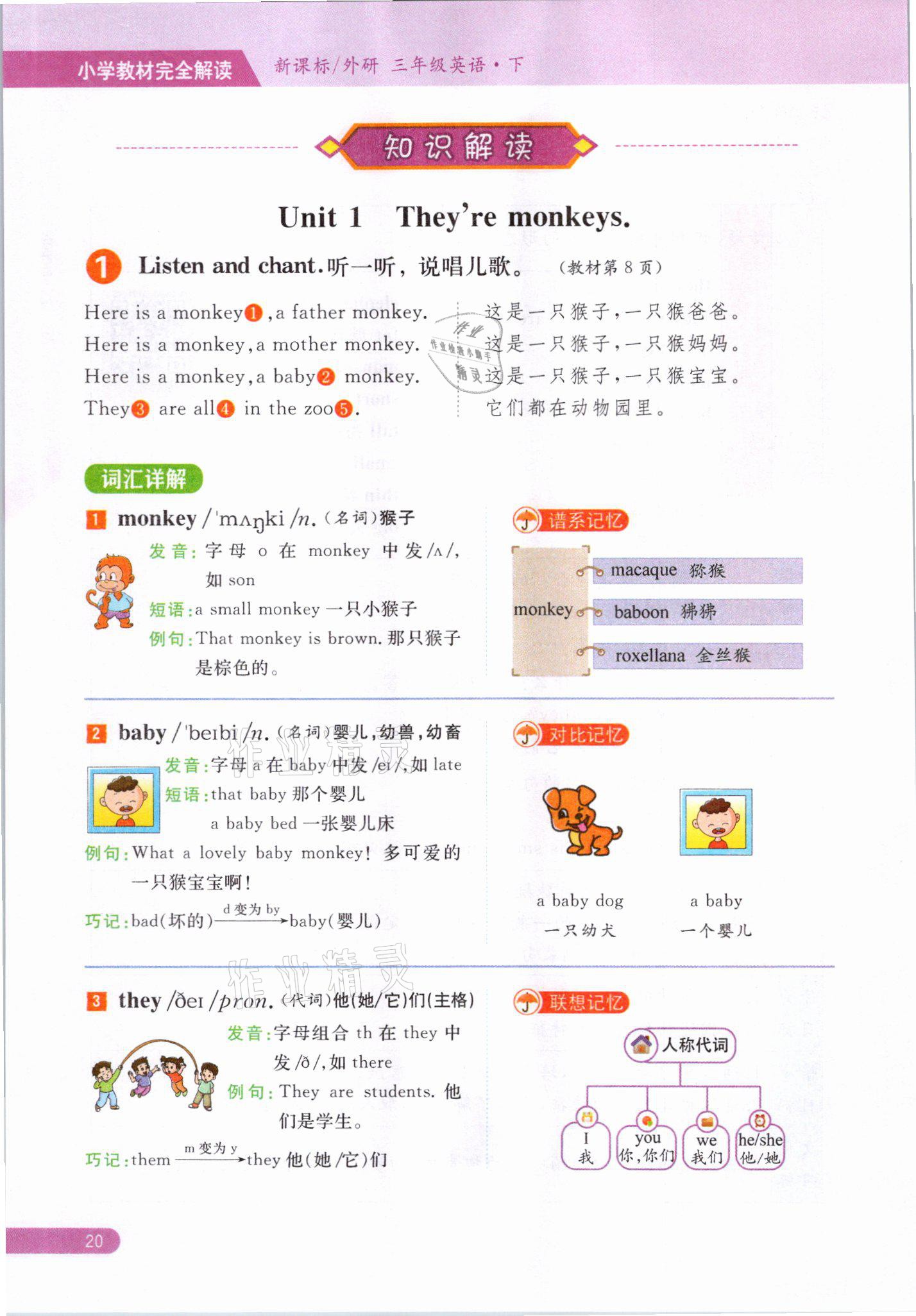 2021年教材课本三年级英语下册外研版&nbsp;参考答案第20页