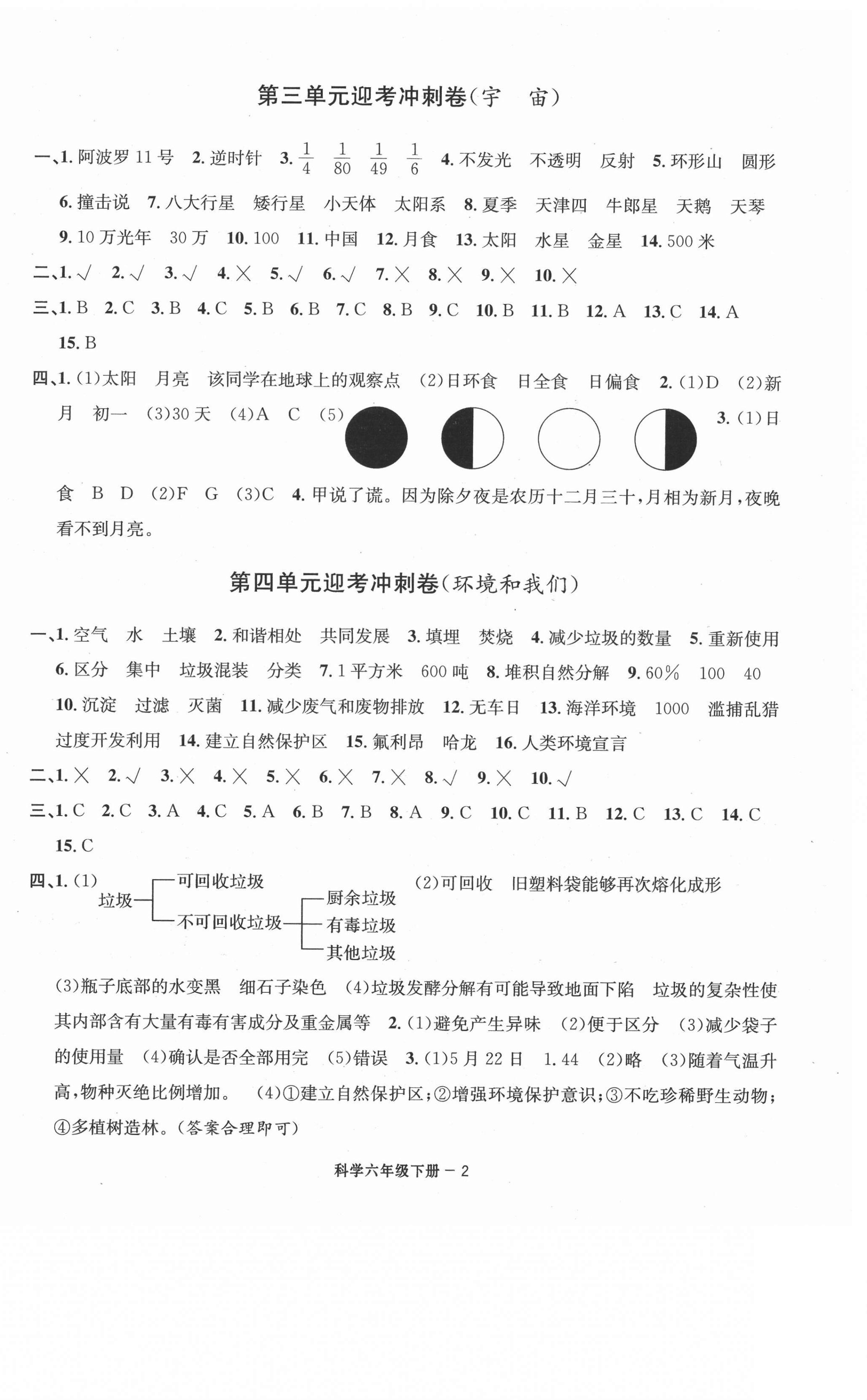 2021年浙江各地期末迎考卷六年級(jí)科學(xué)下冊(cè)教科版 第2頁(yè)