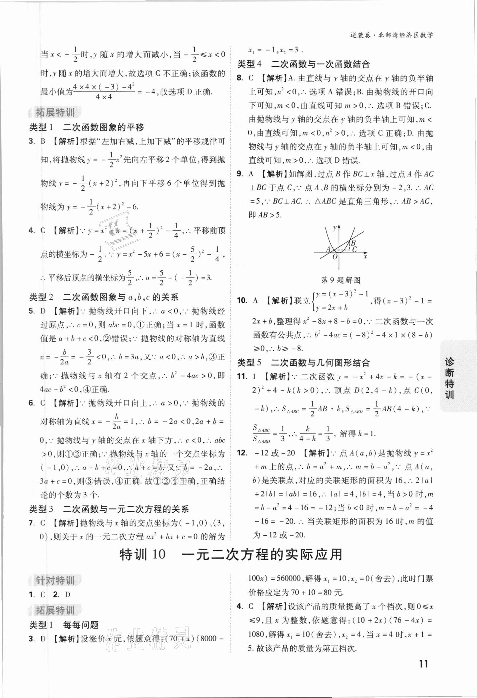 2021年萬唯中考逆襲卷數(shù)學(xué)北部灣經(jīng)濟(jì)區(qū)專版 參考答案第11頁
