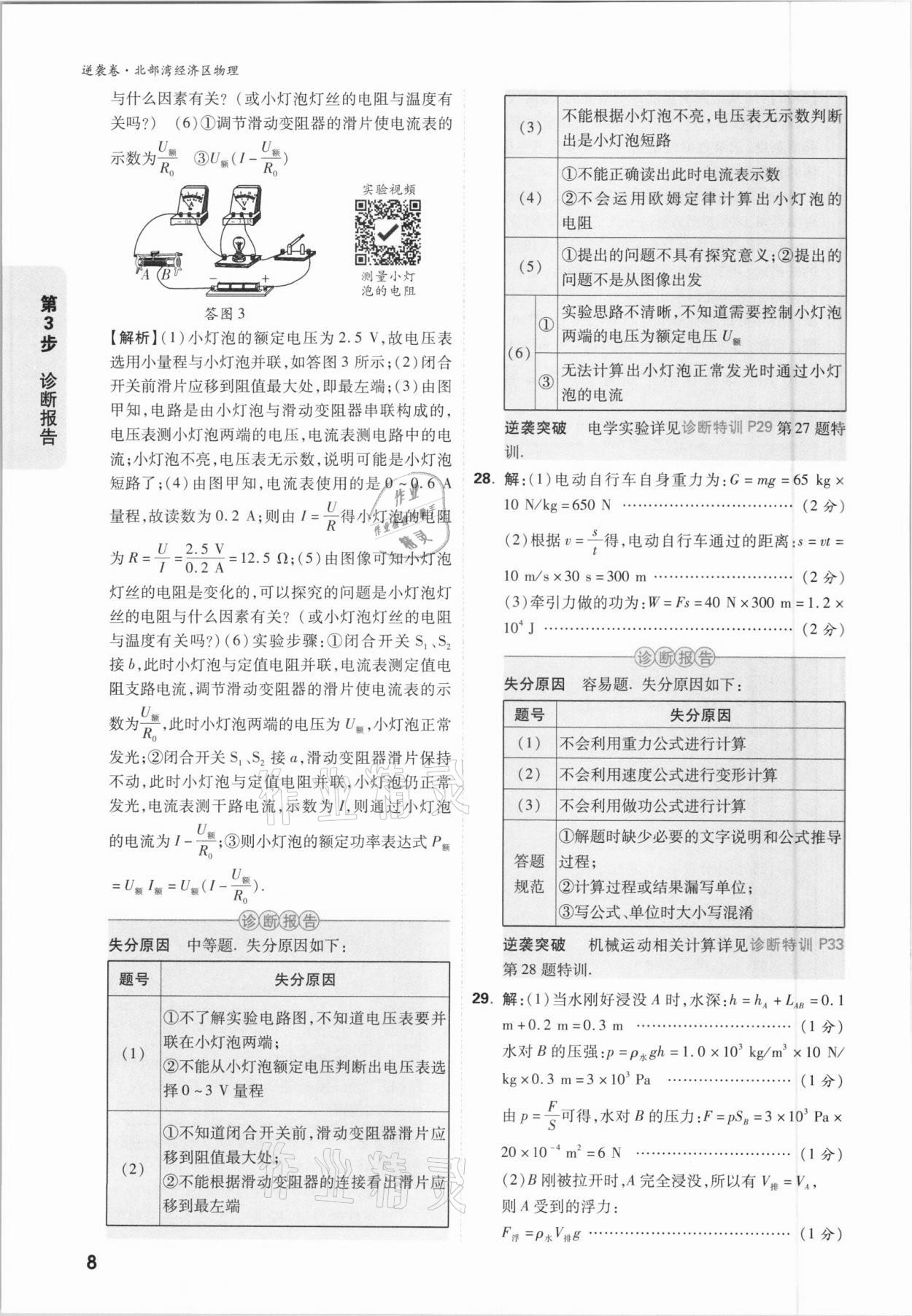 2021年萬唯中考逆襲卷物理北部灣經(jīng)濟區(qū)專版 參考答案第8頁