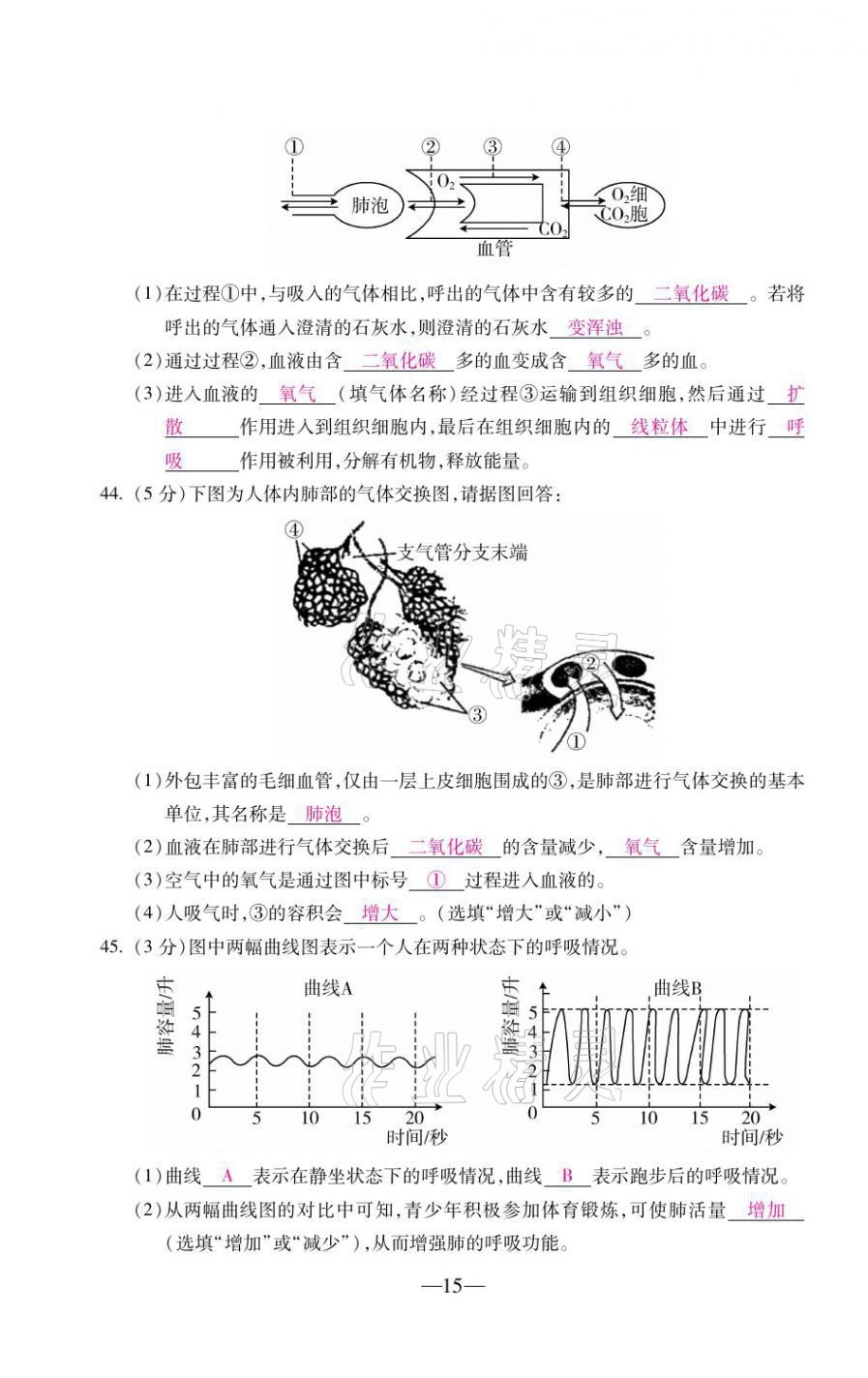 2021年本土卷七年級生物下冊人教版&nbsp;第15頁