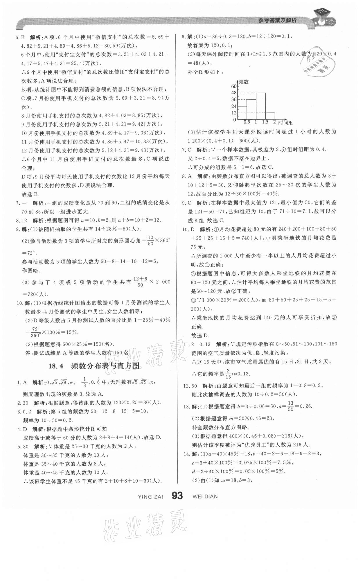 2021年抖練吧八年級數學下冊冀教版 參考答案第3頁