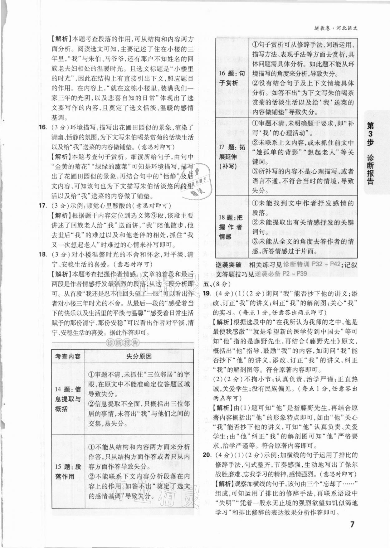 2021年萬唯中考逆襲卷語文河北專版 參考答案第6頁