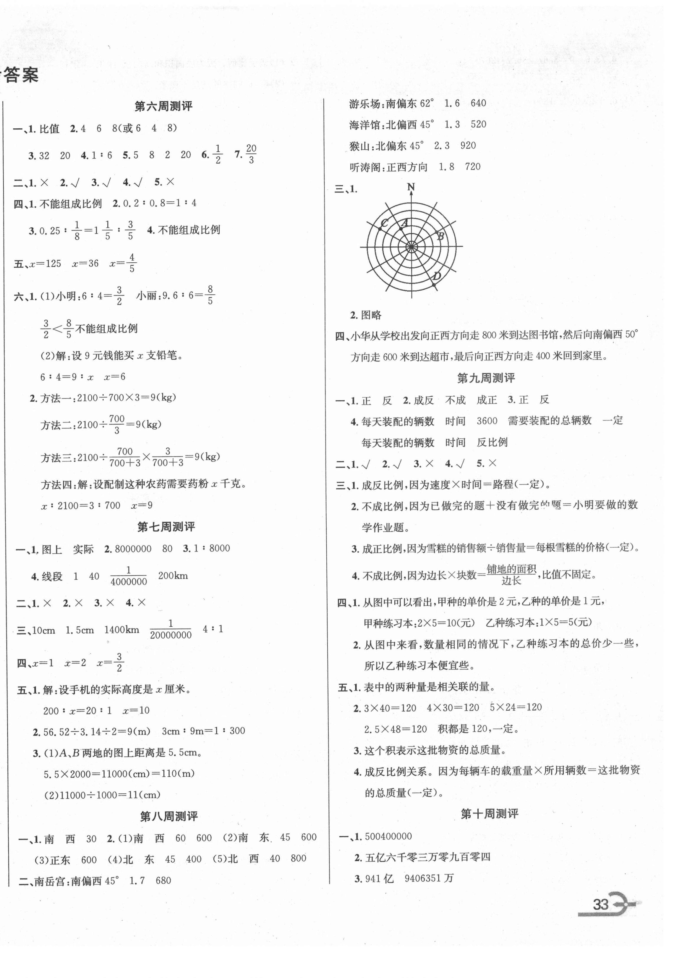 2021年標(biāo)準(zhǔn)卷六年級數(shù)學(xué)下冊蘇教版長江出版社 第2頁