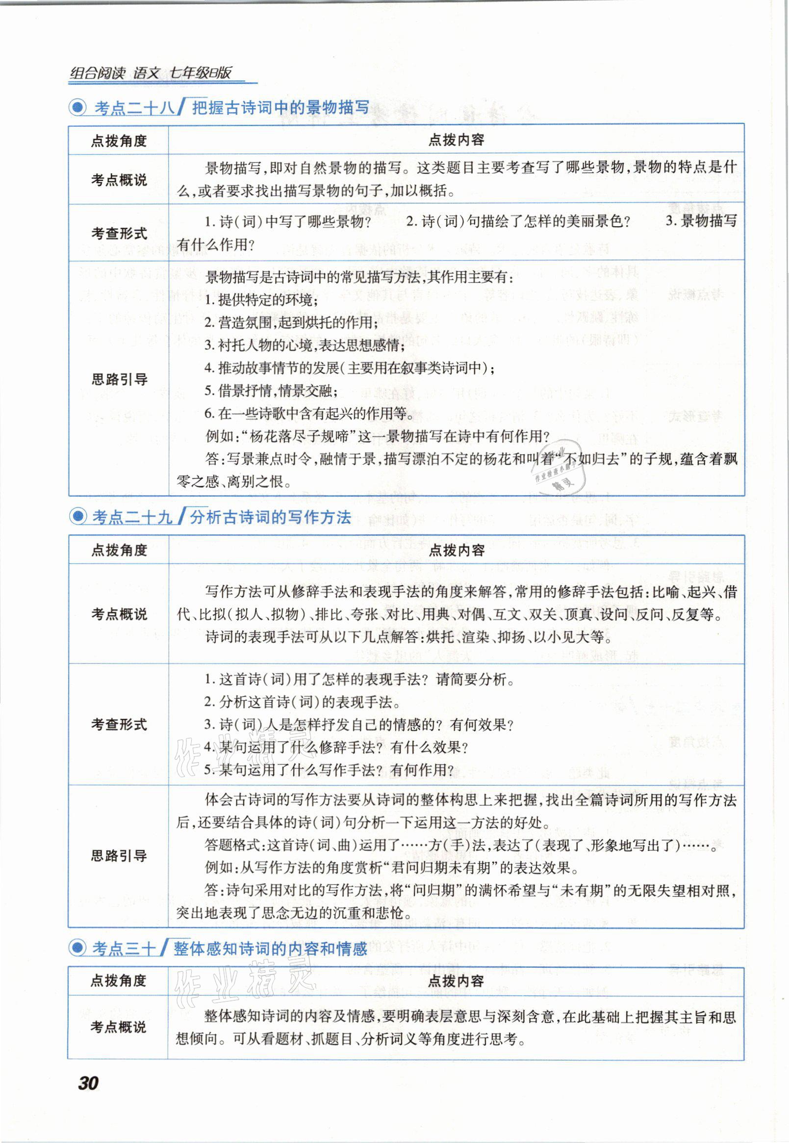 2021年授之以漁組合閱讀七年級(jí)語文B版河北專版 參考答案第30頁