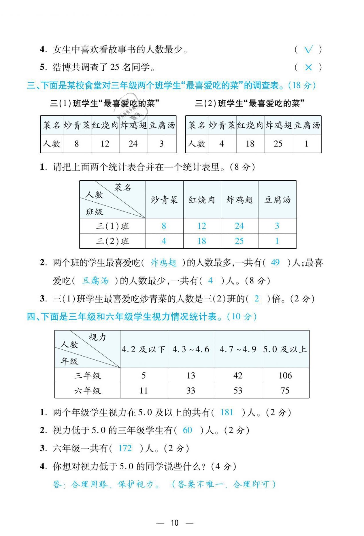 2021年揚帆天天練三年級數學下冊人教版 第10頁