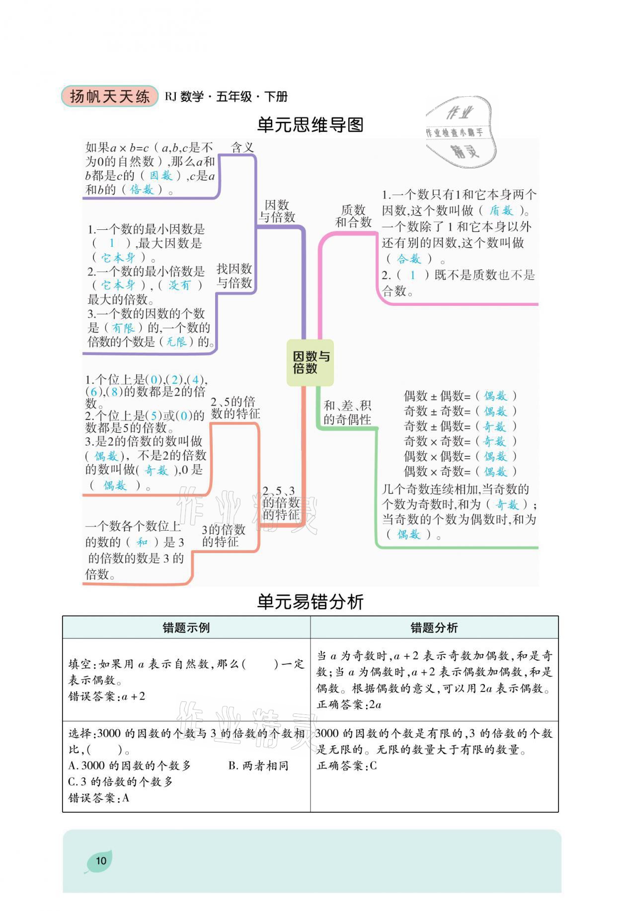 2021年揚帆天天練五年級數(shù)學(xué)下冊人教版 參考答案第17頁