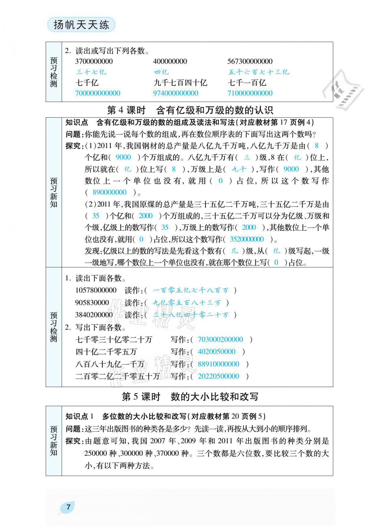 2021年揚(yáng)帆天天練四年級數(shù)學(xué)下冊蘇教版 參考答案第16頁