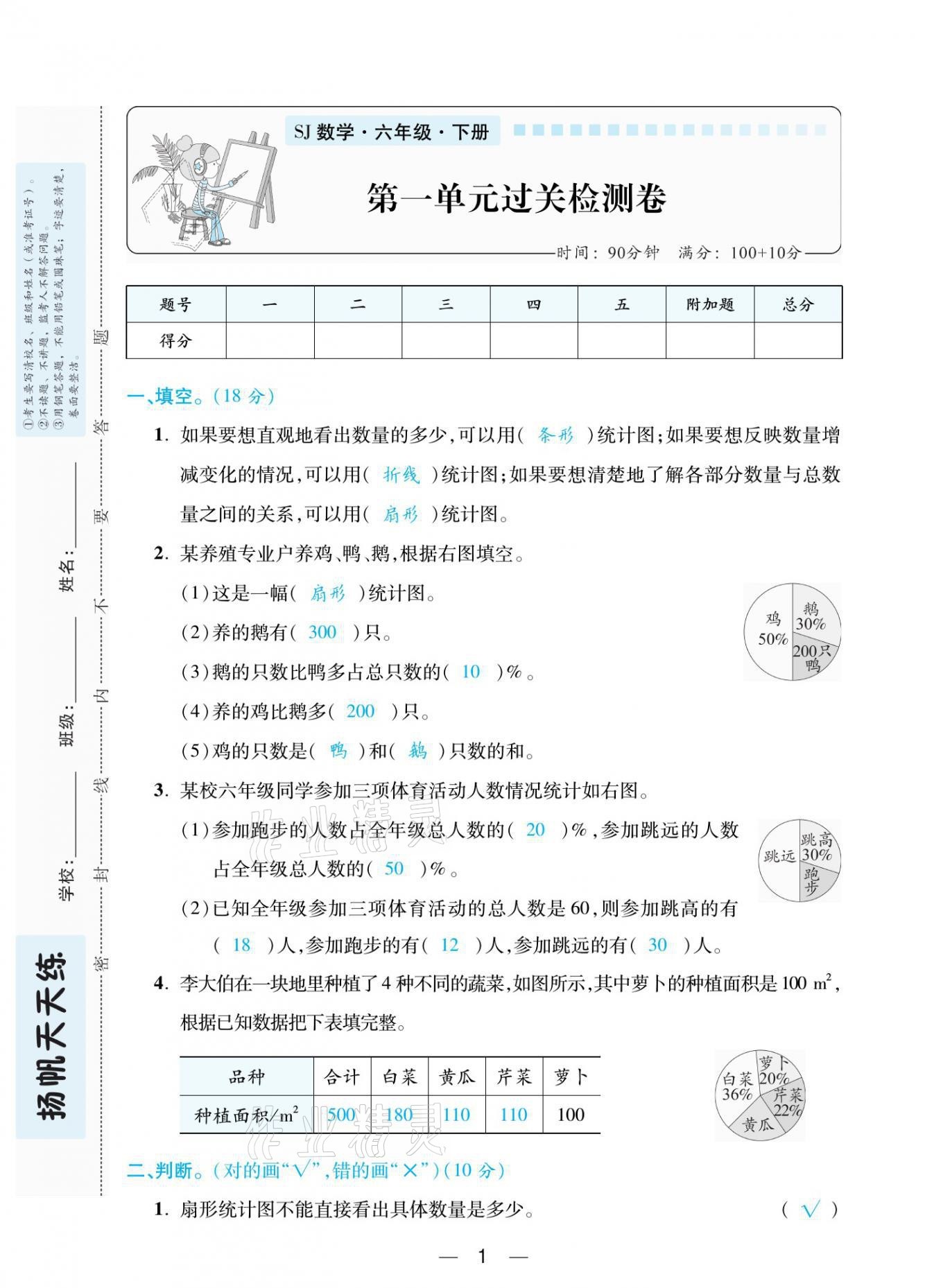2021年揚帆天天練六年級數學下冊蘇教版 第1頁