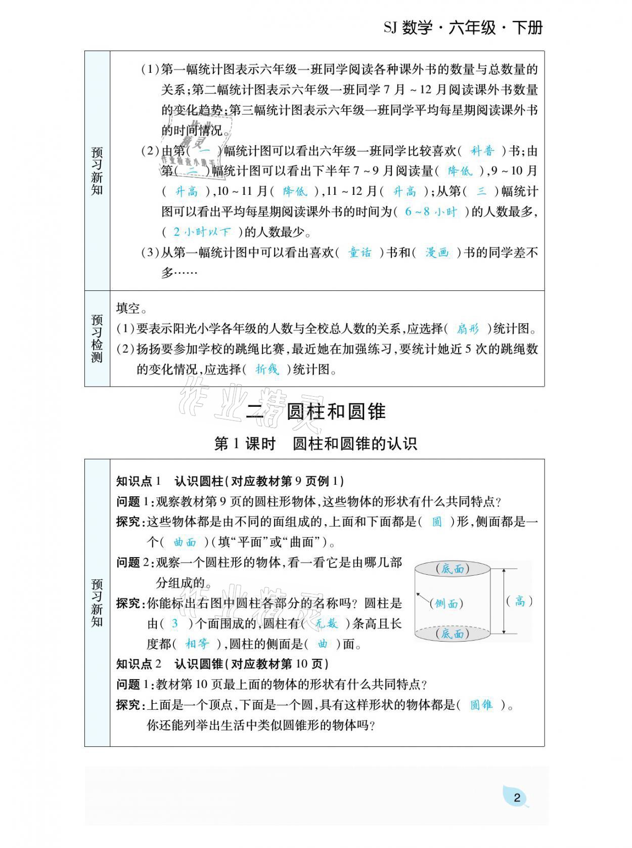 2021年揚帆天天練六年級數學下冊蘇教版 參考答案第6頁