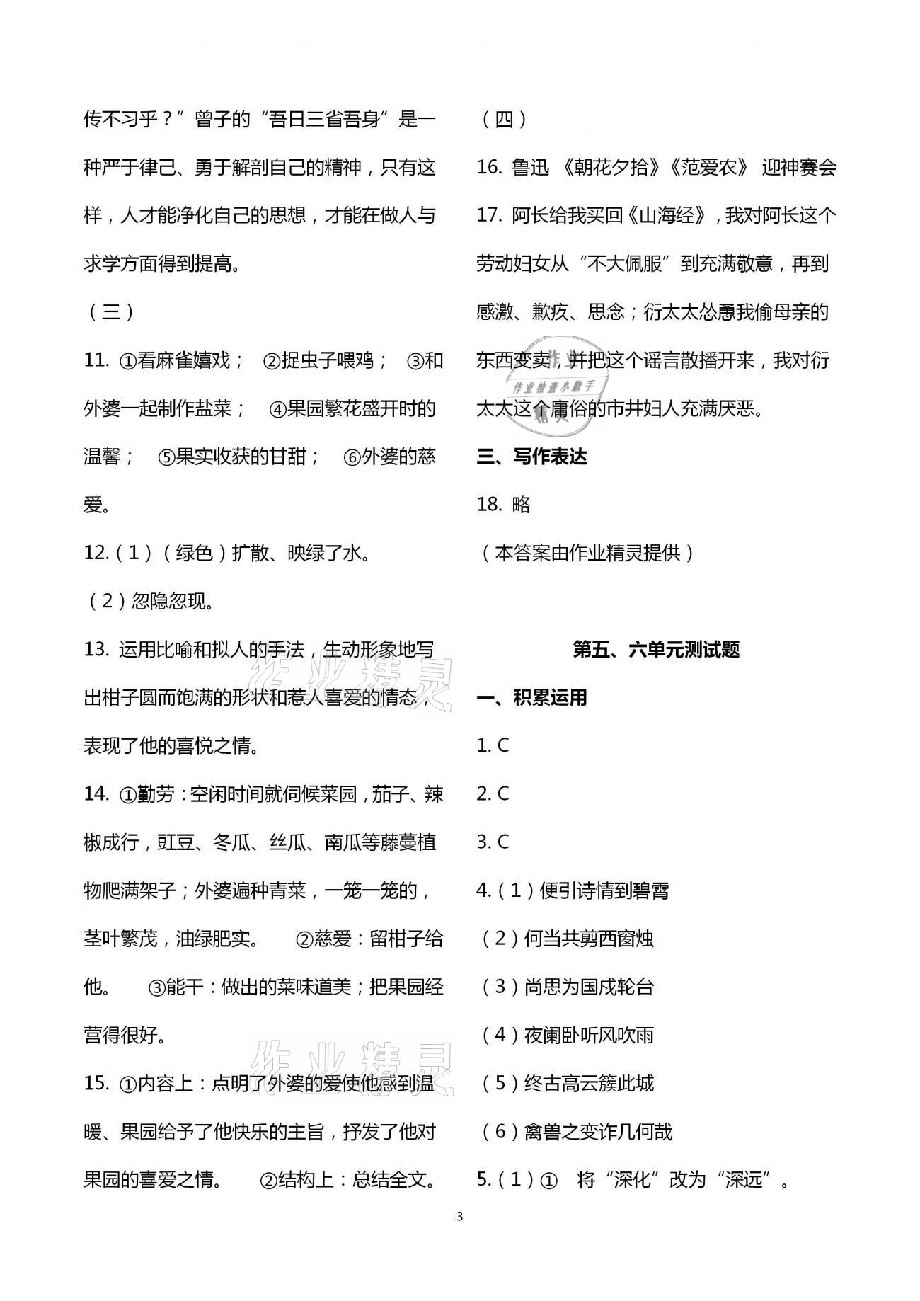 2021年自主學習指導課程九年級語文下冊人教版 第3頁