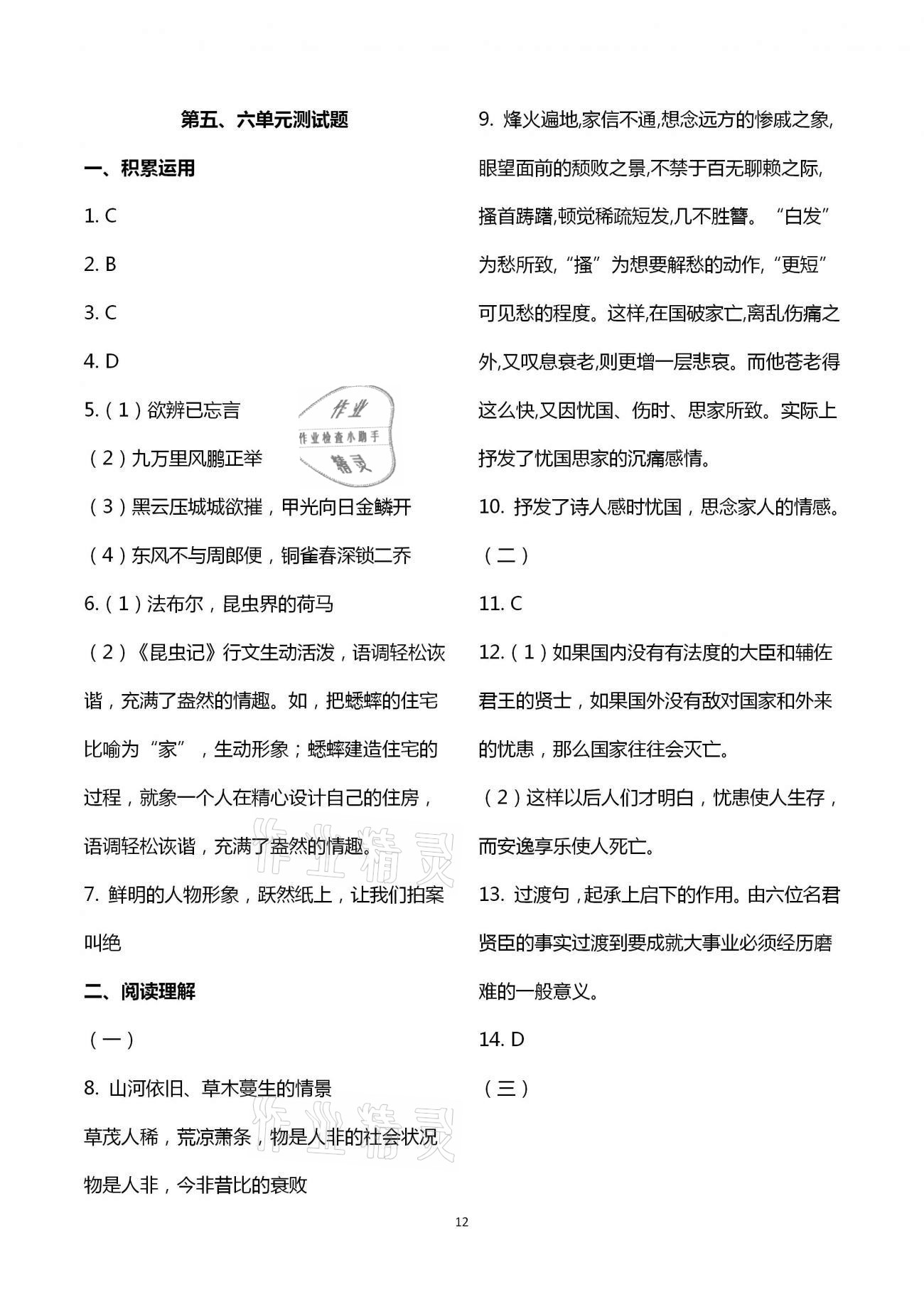 2021年自主學(xué)習(xí)指導(dǎo)課程九年級語文下冊人教版 第12頁