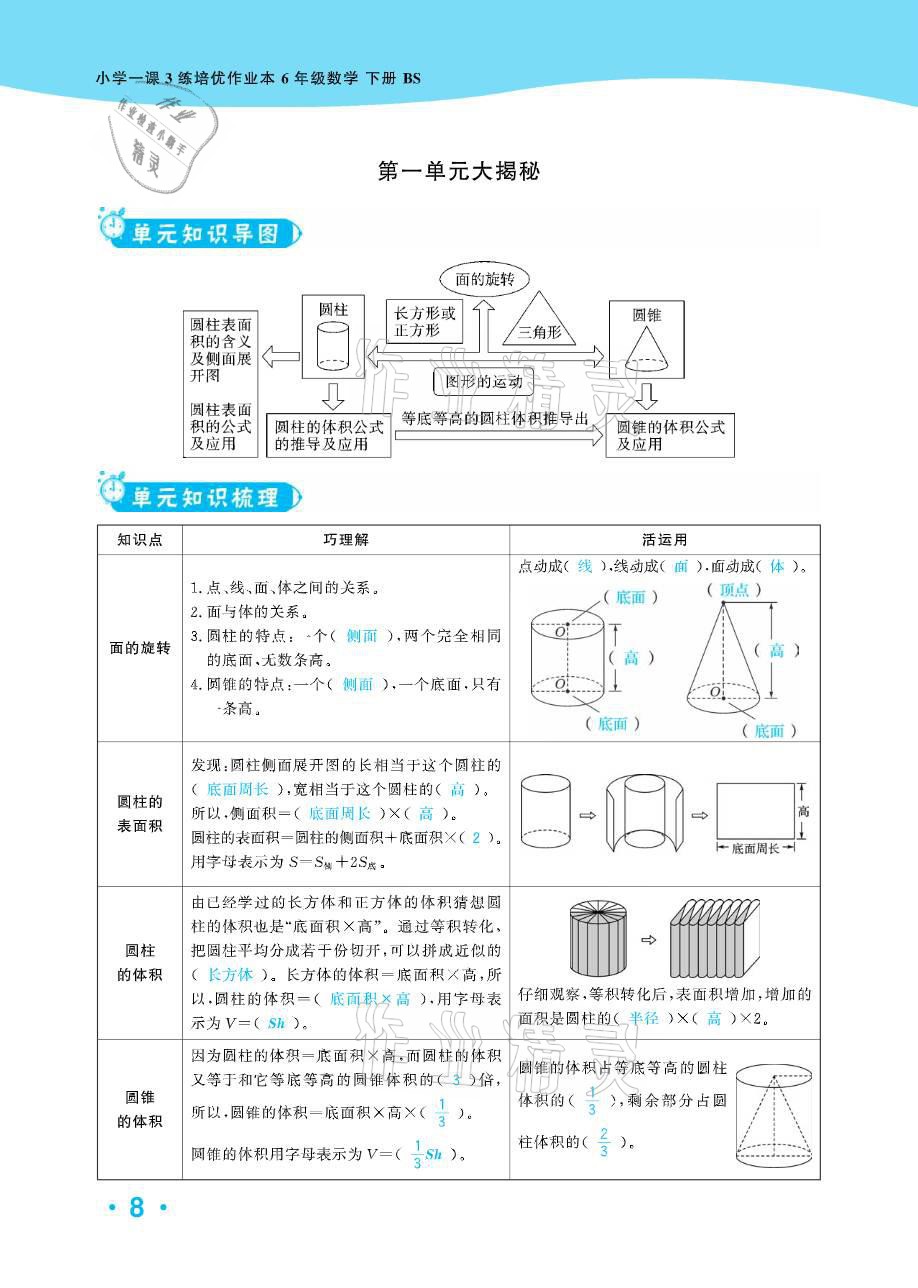 2021年小學(xué)1課3練培優(yōu)作業(yè)本六年級(jí)數(shù)學(xué)下冊(cè)北師大版 參考答案第29頁(yè)