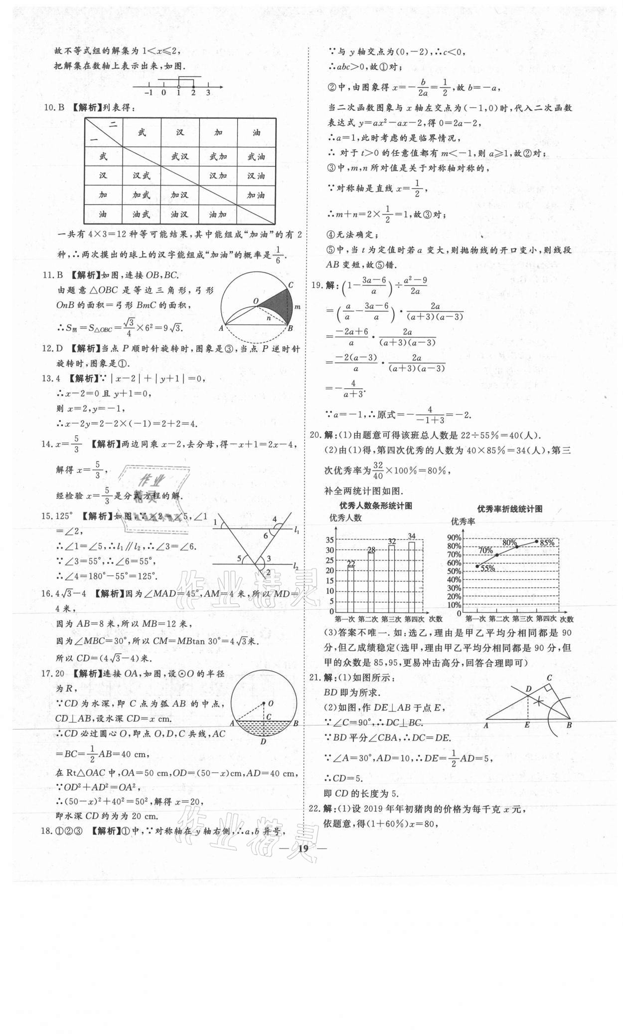 2021年3年真題2年模擬1年預(yù)測(cè)數(shù)學(xué)德州專版 參考答案第19頁