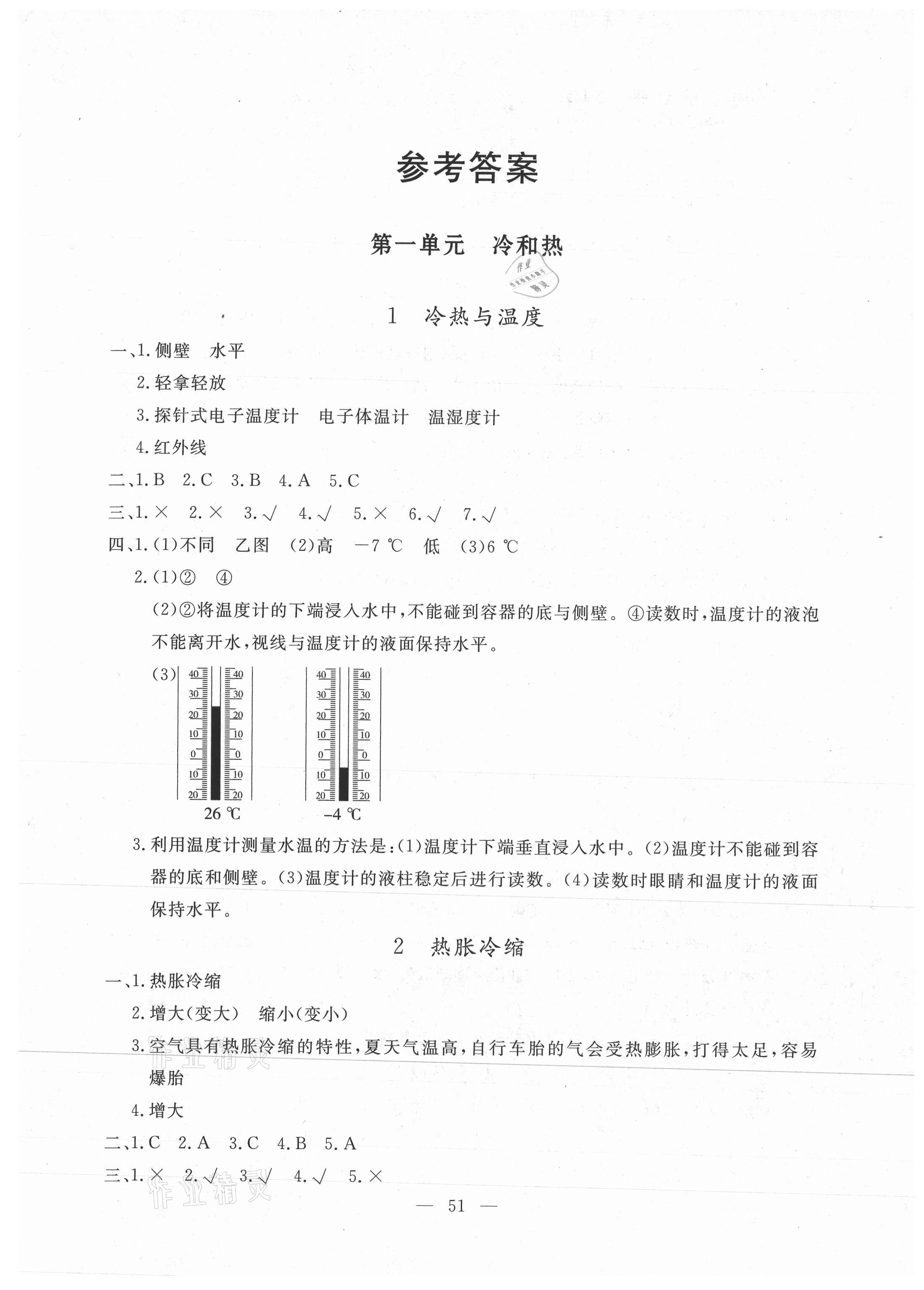 2021年同步练习册四年级科学下册苏教版山东科学技术出版社 第1页