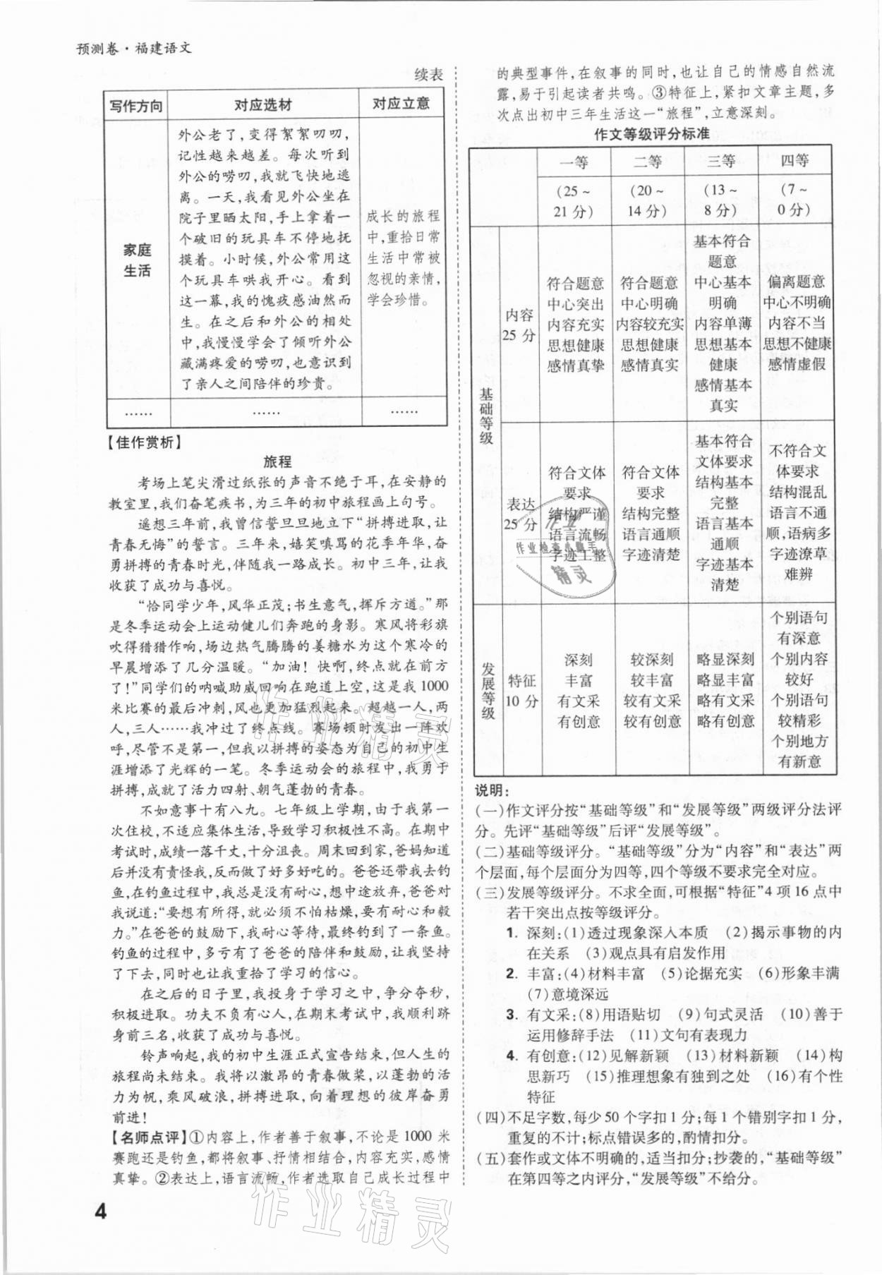 2021年萬唯中考預(yù)測卷語文福建專版 參考答案第4頁