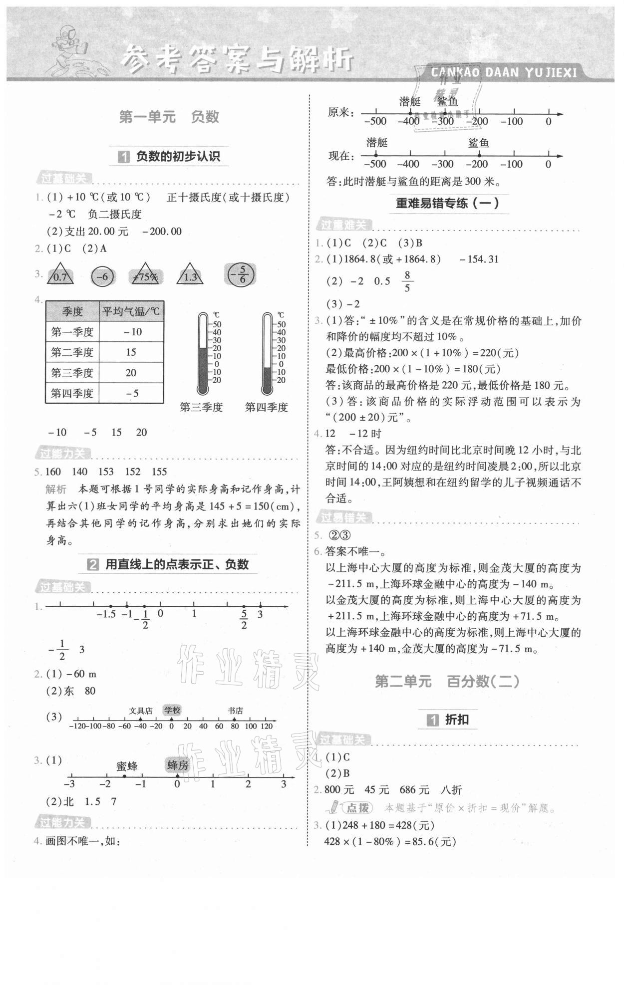 2021年一遍過六年級(jí)數(shù)學(xué)下冊(cè)人教版河南專版 參考答案第1頁(yè)