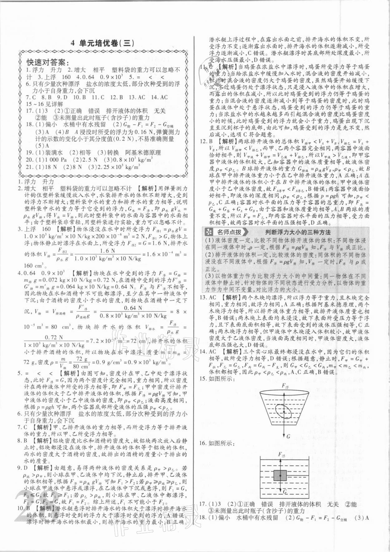 2021年單元金卷八年級物理下冊人教版 第4頁